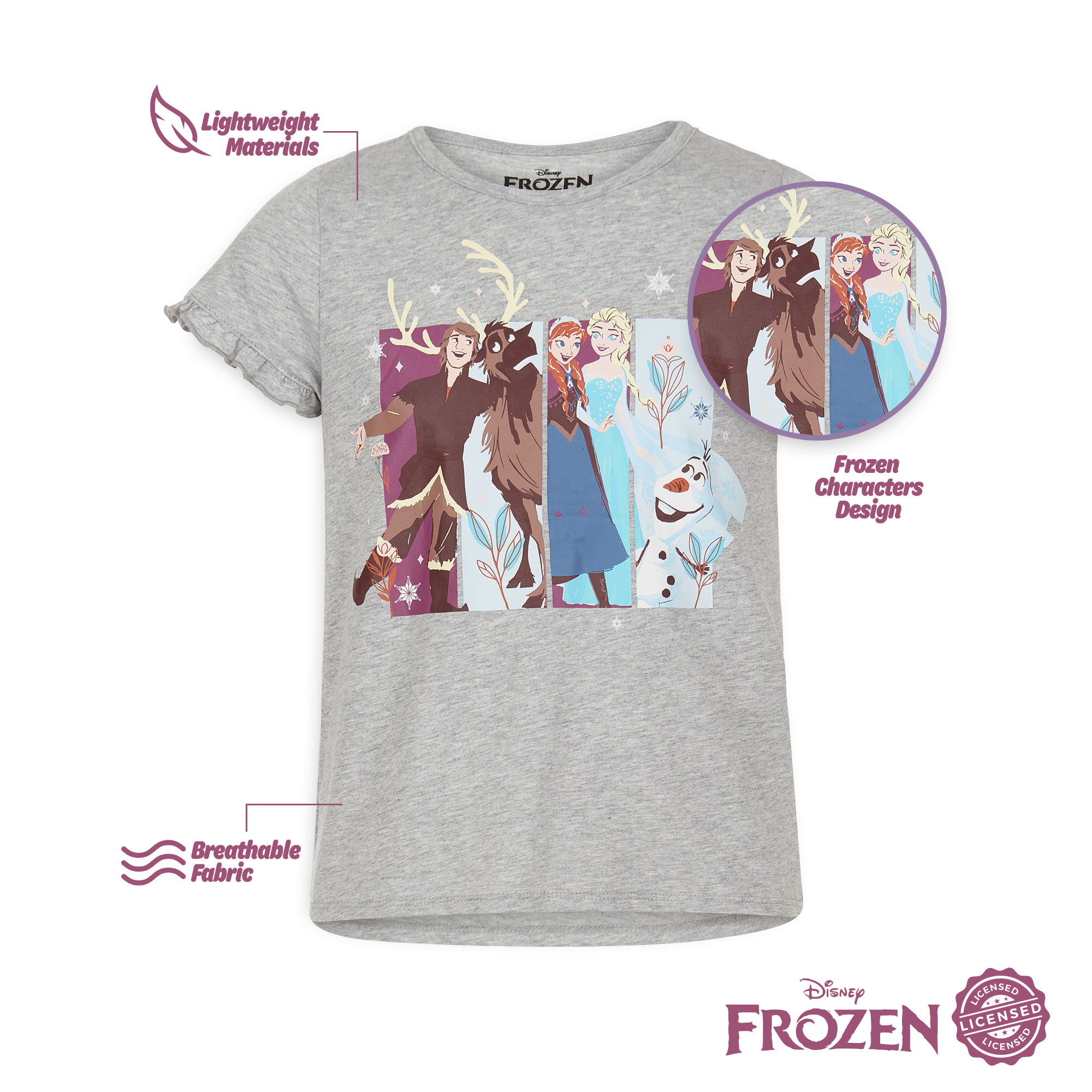 Disney Girls' Princess T-Shirts 4 Pack Short Sleeve Graphic Tee - Picture 21 of 31