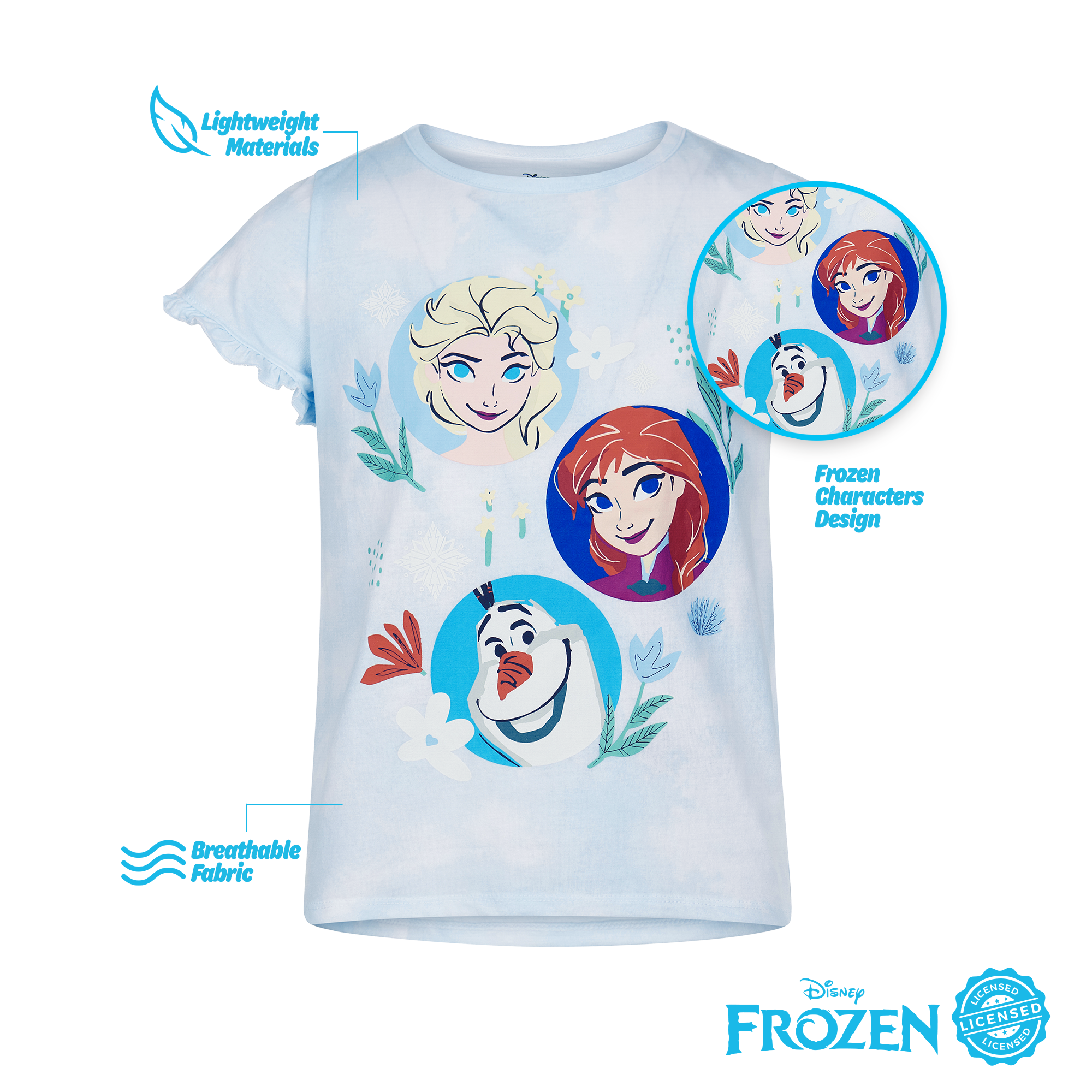 Disney Girls' Princess T-Shirts 4 Pack Short Sleeve Graphic Tee - Picture 22 of 31