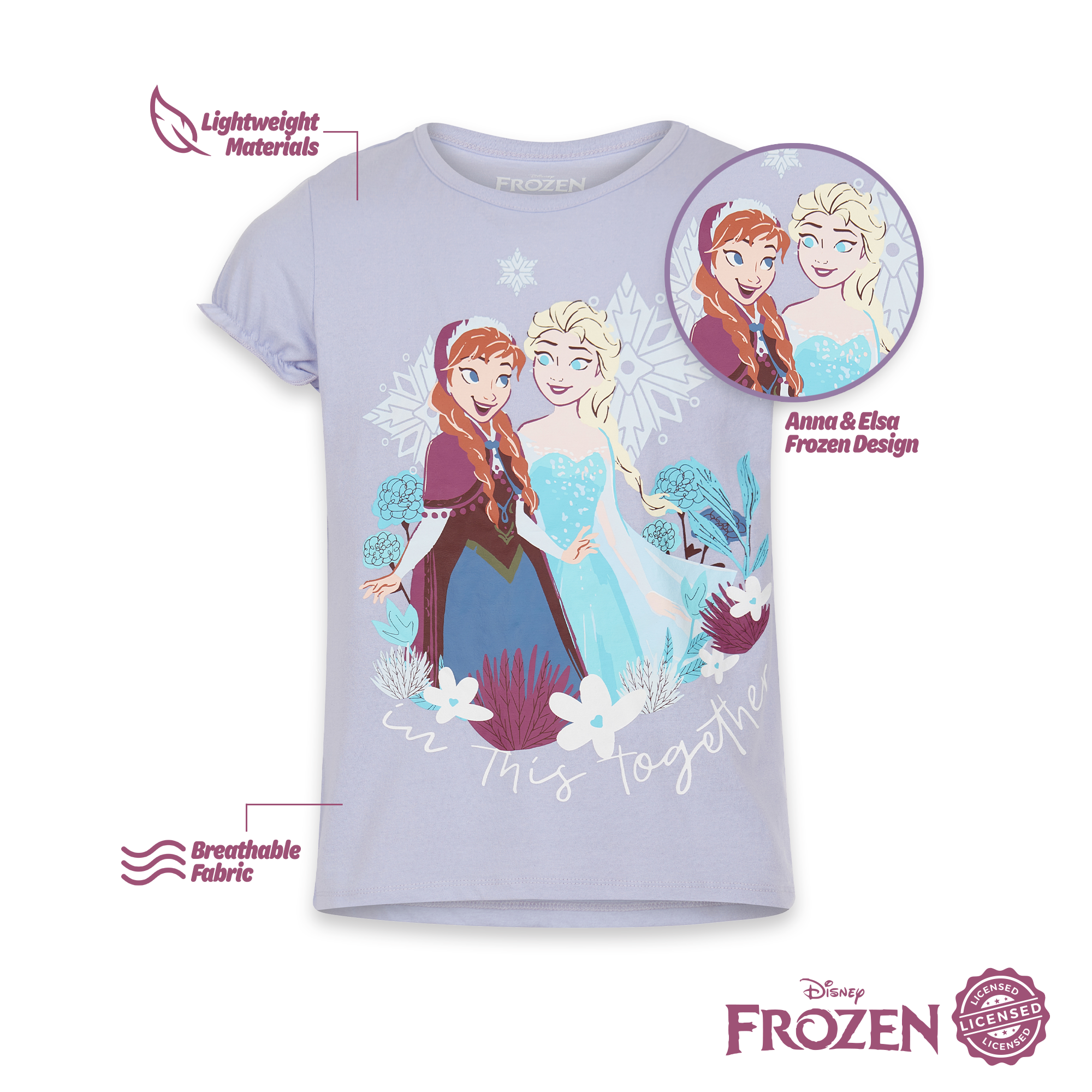 Disney Girls' Princess T-Shirts 4 Pack Short Sleeve Graphic Tee - Picture 23 of 31