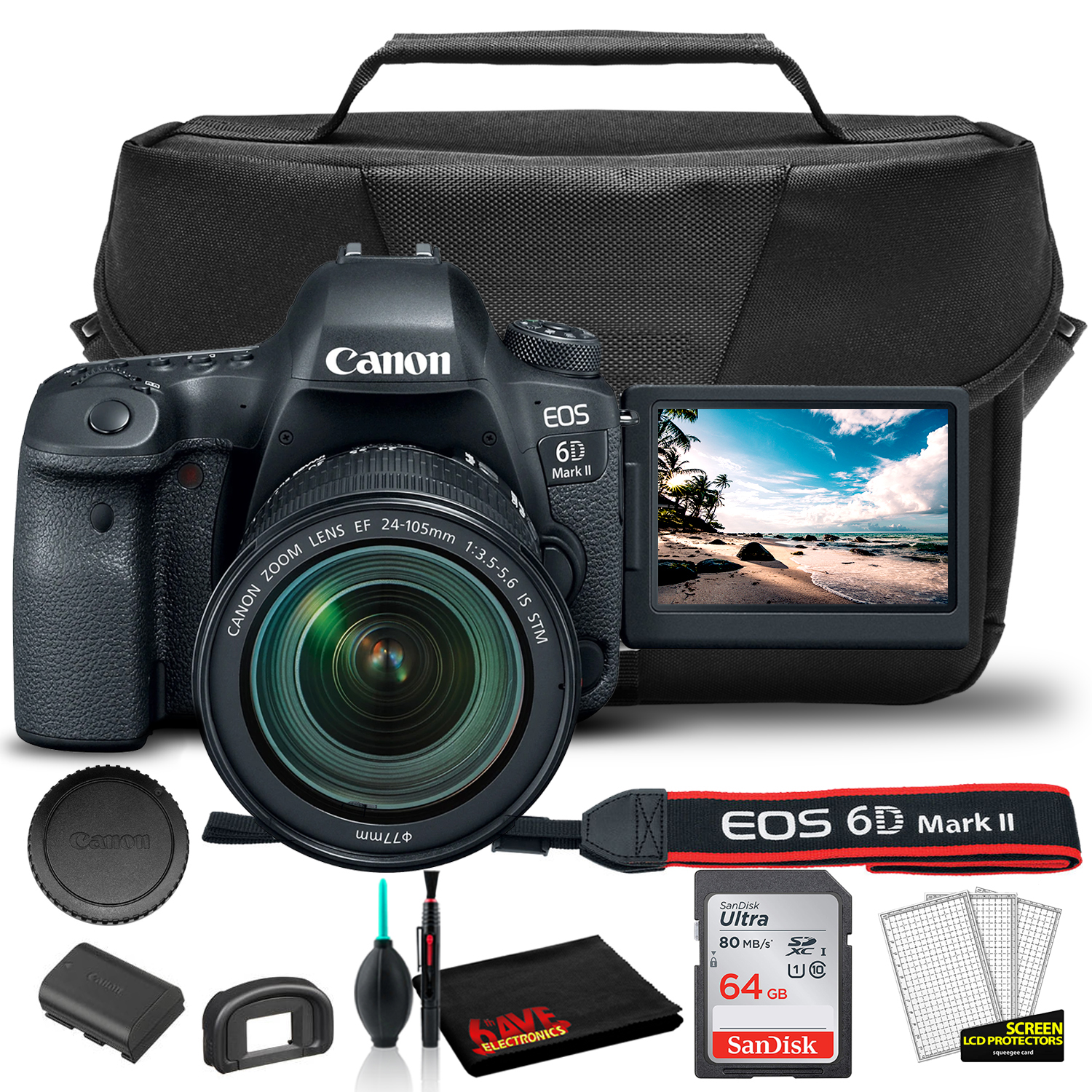 Canon EOS 6D Mark II DSLR Camera with 24-105mm f/3.5-5.6 Lens 