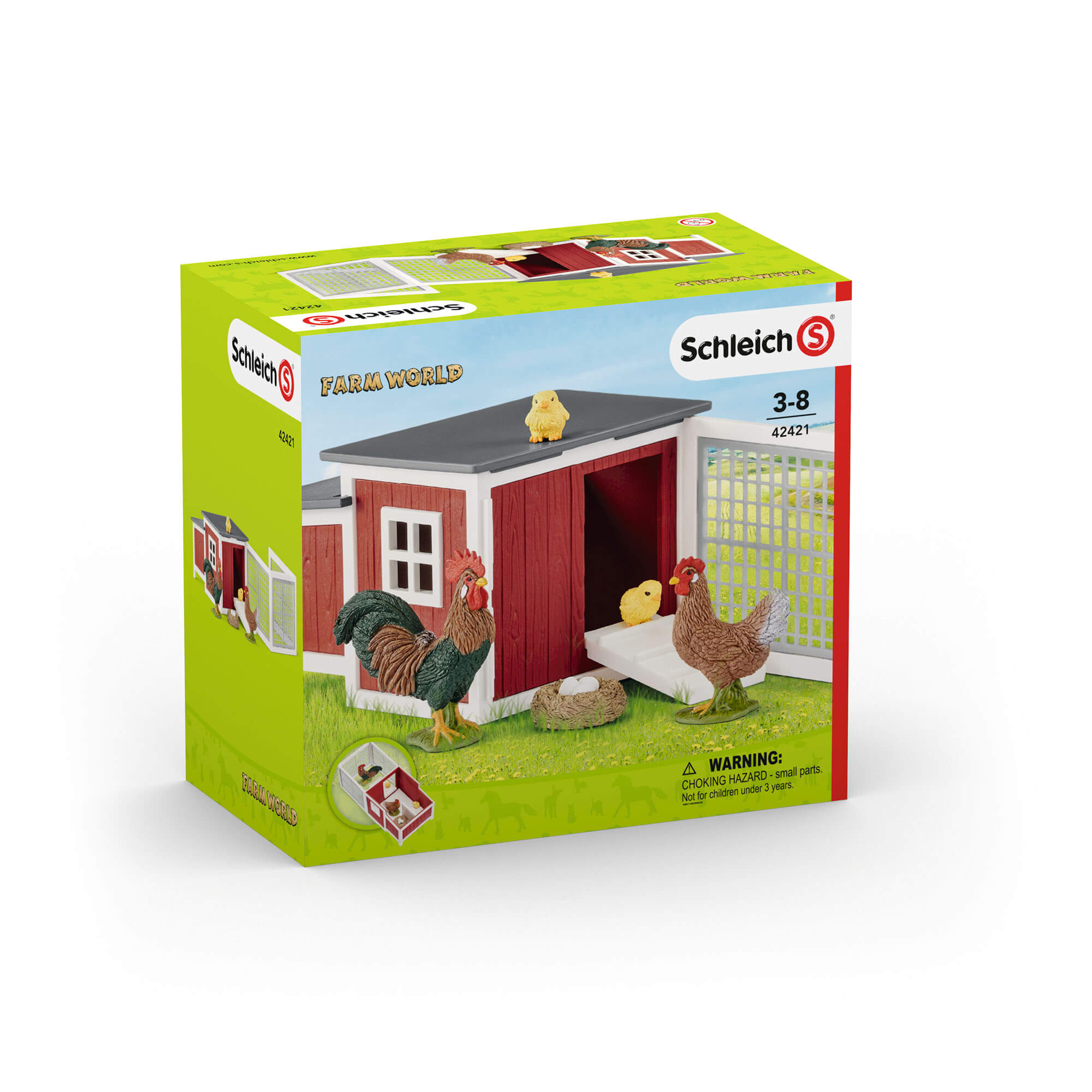 Schleich Farm World Chicken Coop Animal Figure Play Set 4055744020629