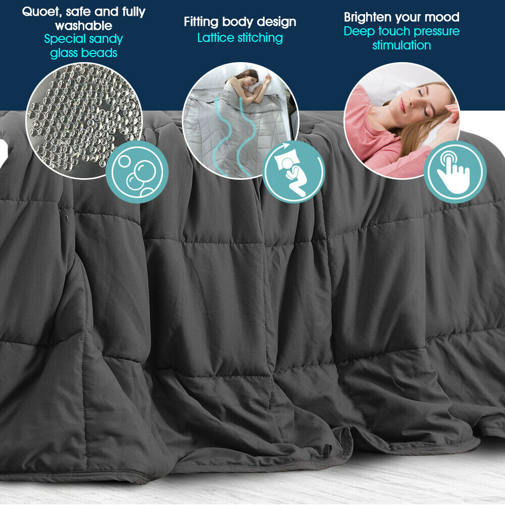 Dreamz Weighted Blanket 7KG 9KG 5KG 2.2KG 11KG Gravity Relax Anxiety Kids Adults - Picture 42 of 57