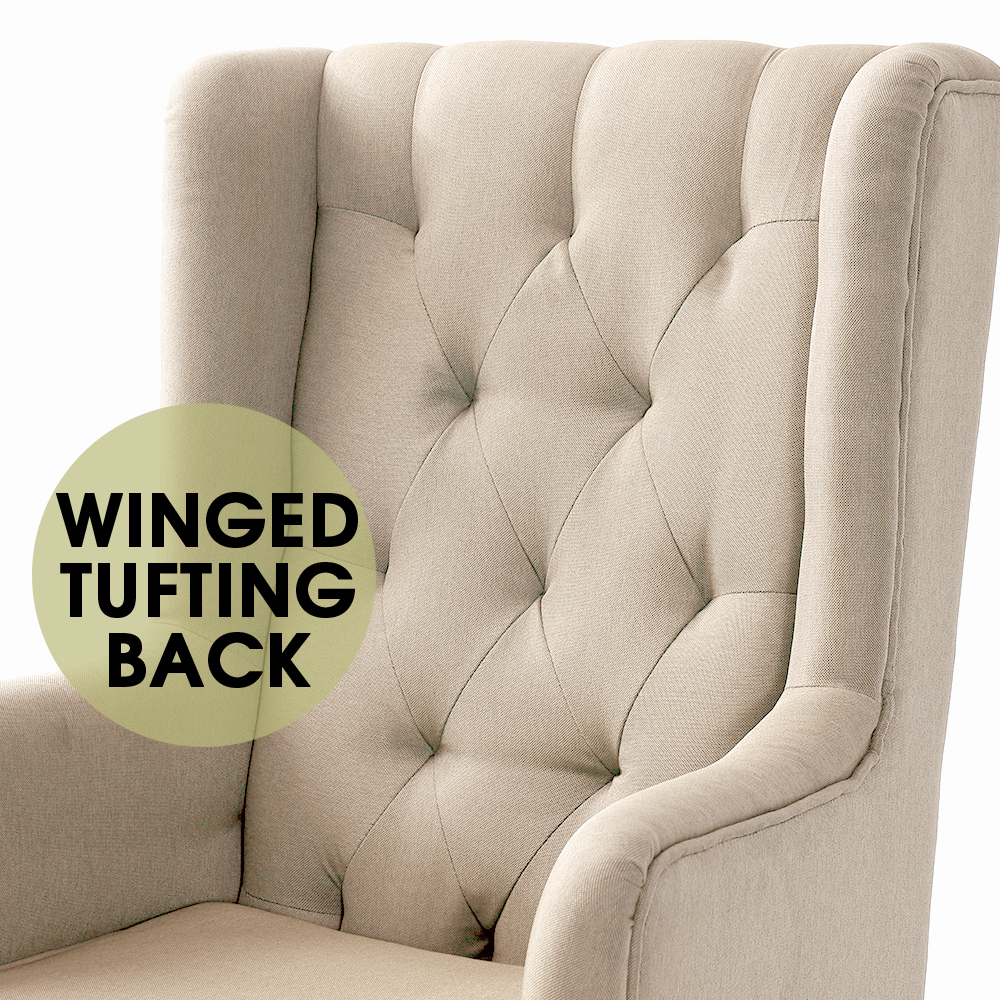 Leved Rocking Chair Chairs Armchair Fabric Lounge Recliner Feeding