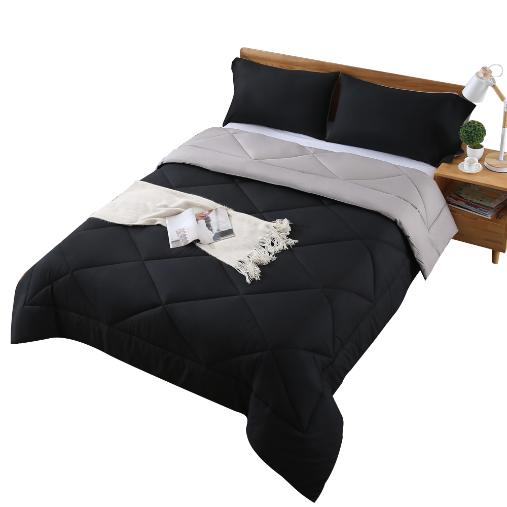 Microfibre Reversible Quilt Duvet Doona Cover Set Double/Queen/Super