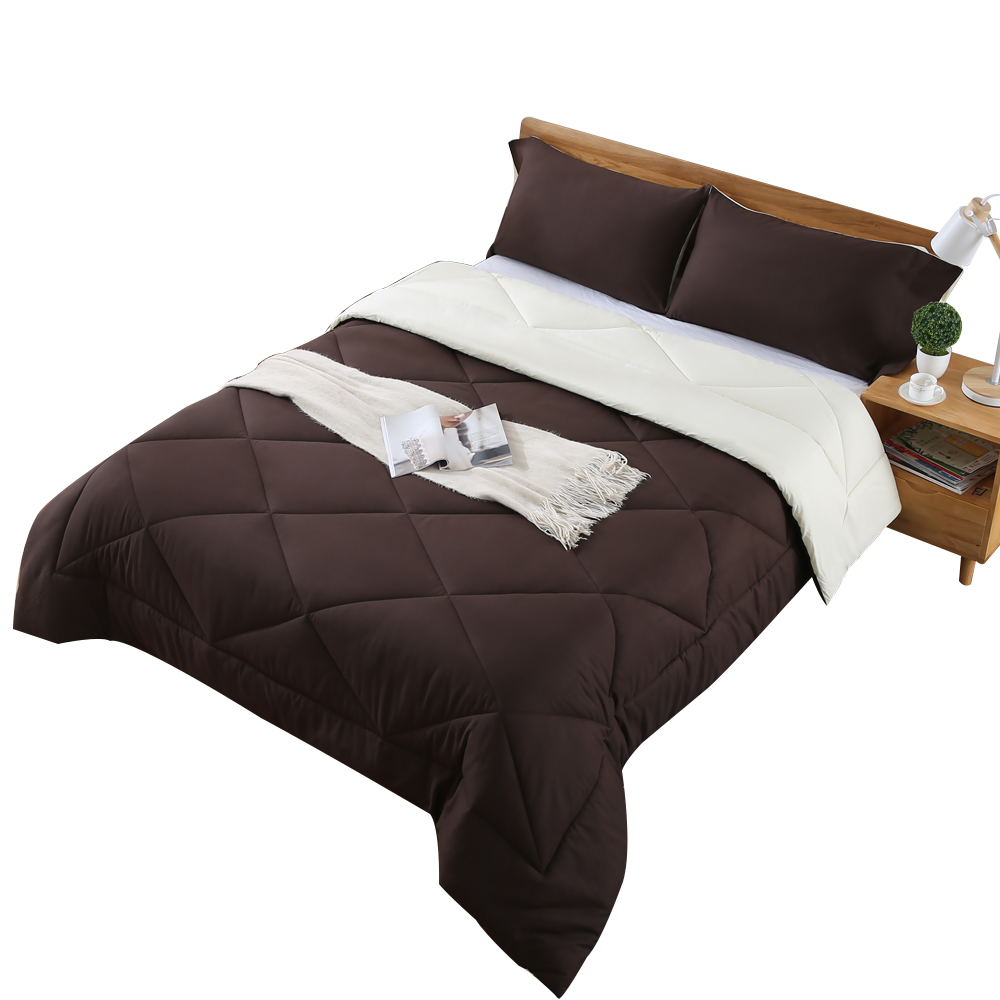 Microfibre Reversible Quilt Duvet Doona Cover Set Double/Queen/Super