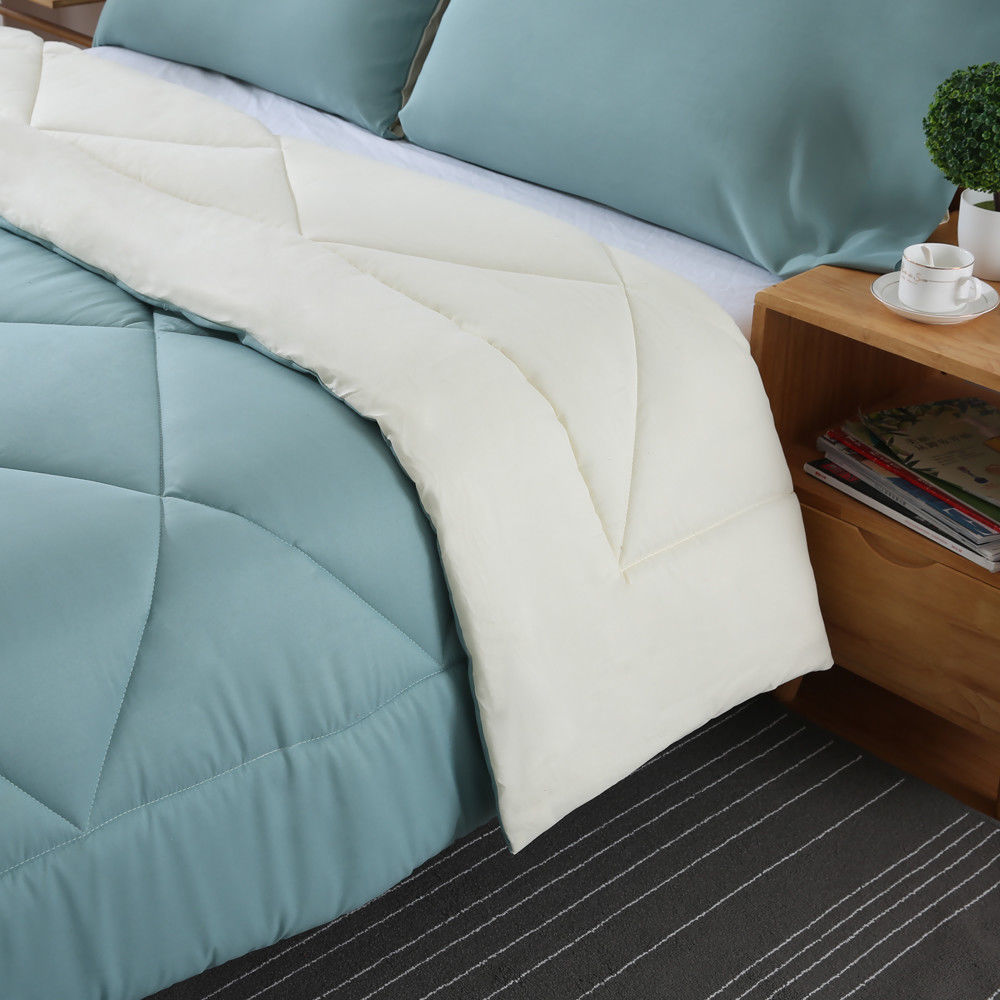 Microfibre Reversible Quilt Duvet Doona Cover Set Double/Queen/Super