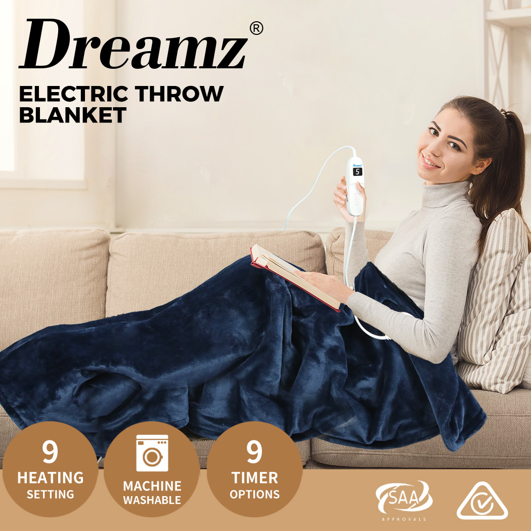 Dreamz Electric Throw Blanket Heated Washable Heating Winter Warm Rug 160x130cm - Picture 11 of 50