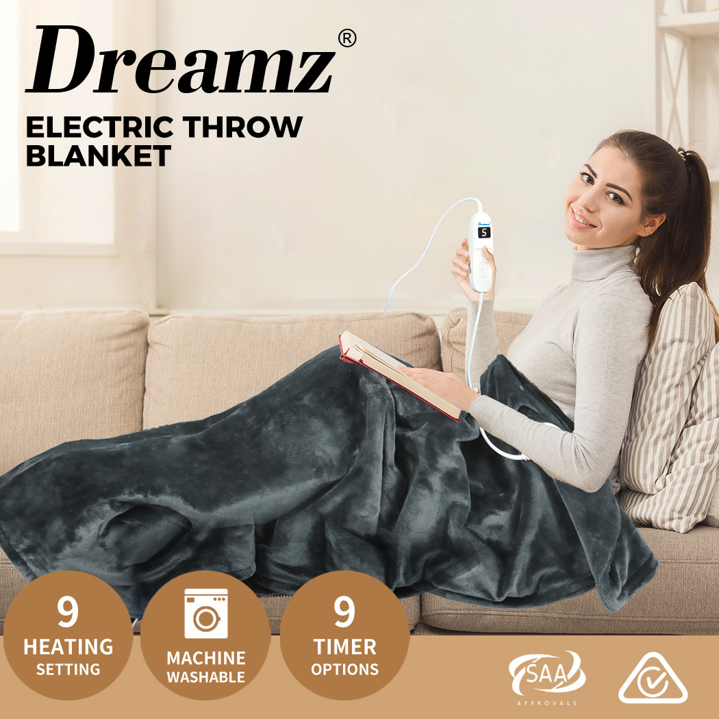 Dreamz Electric Throw Blanket Heated Washable Heating Winter Warm Rug 160x130cm - Picture 31 of 50