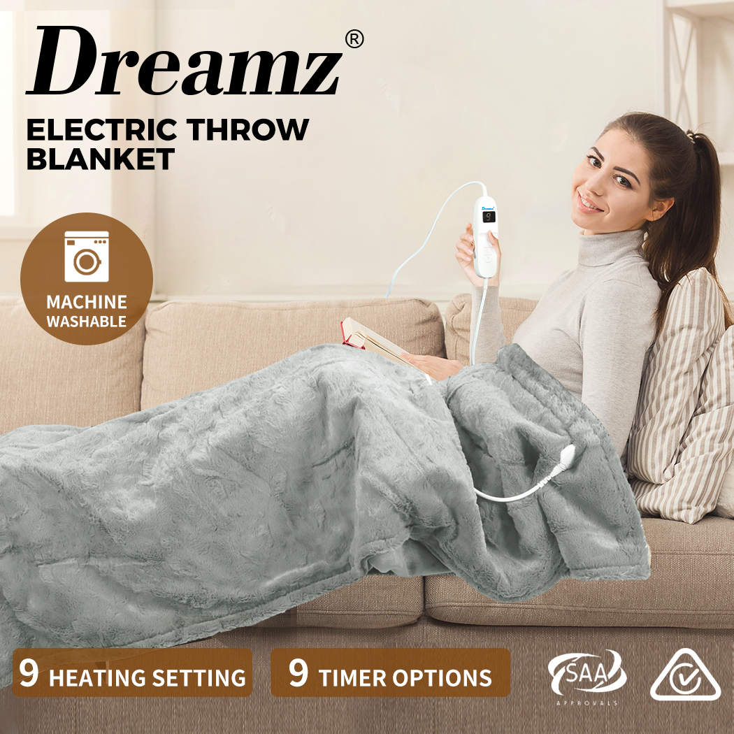 Dreamz Electric Throw Blanket Heated Washable Heating Winter Warm Rug 160x130cm - Picture 41 of 50