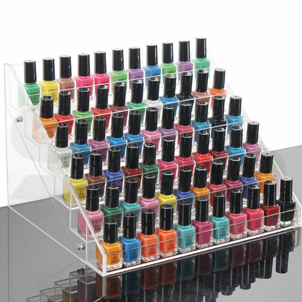 Clear Acrylic Nail Polish Varnish Cosmetics Display Stand Rack