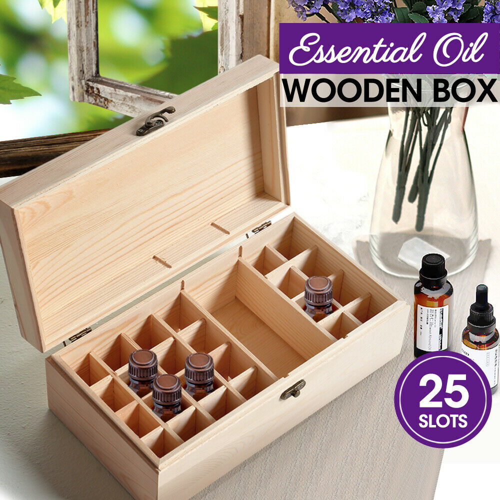 Essential Oil Storage Box Wooden 25/59/70/85 Slot Aromatherapy
