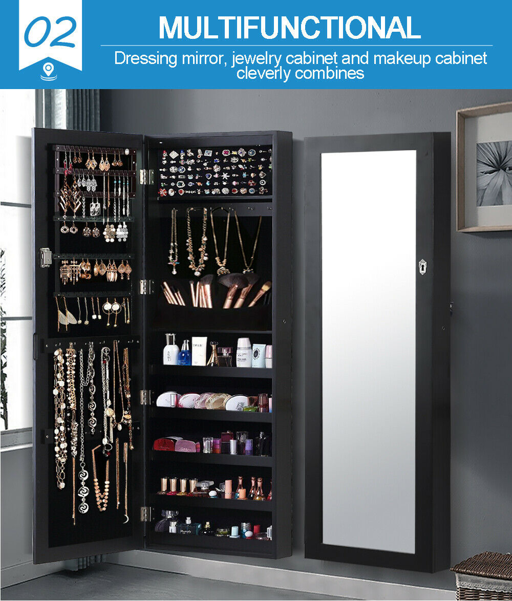 Levede Mirror Jewellery Makeup Storage Cosmetic Organiser Box Standing eBay