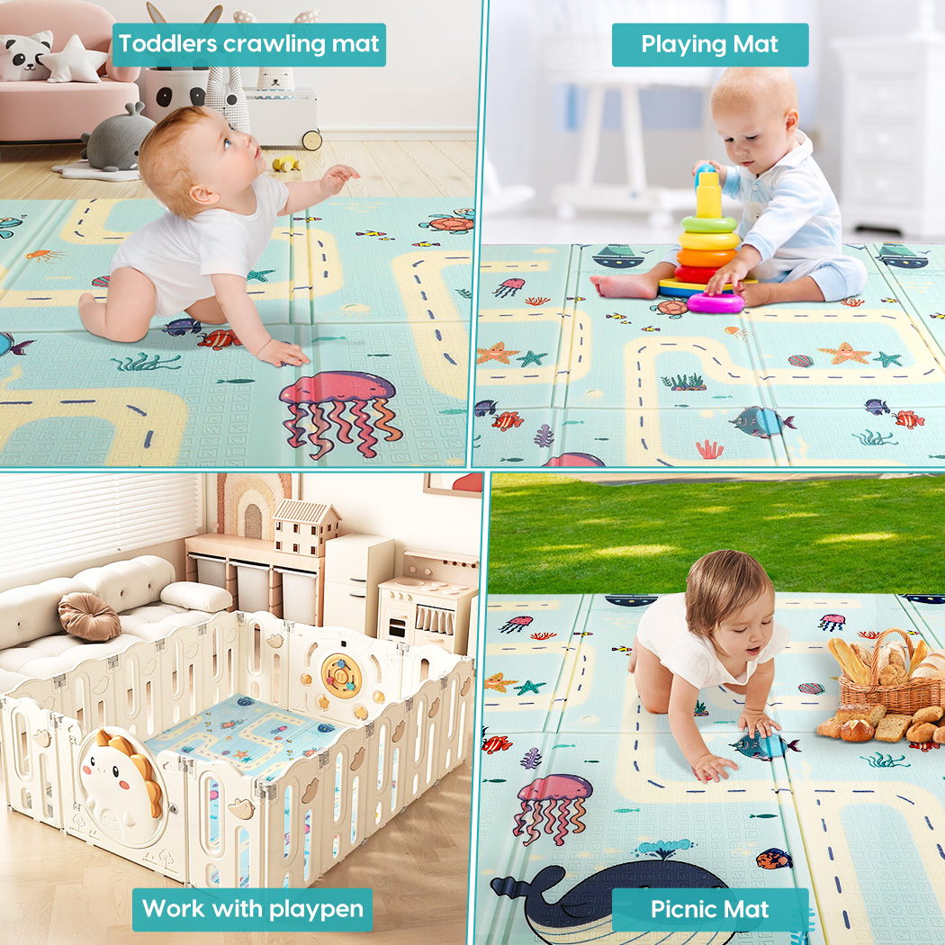 Bopeep Kids Play Mat Baby Crawling Pad Floor Foldable XPE Foam Non-slip 1.8x2m - Picture 19 of 53
