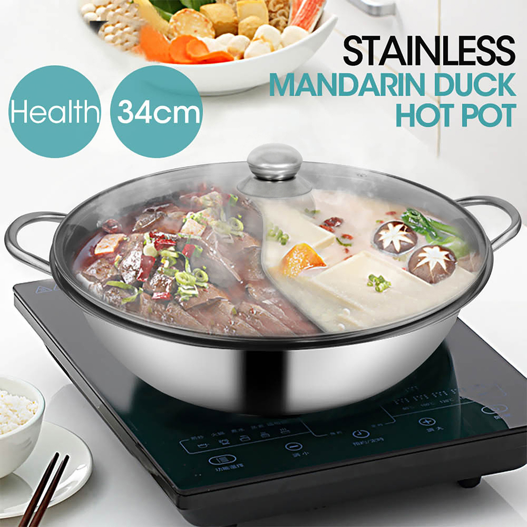 Toque Twin Hot Pot Stainless Steel 2 in 1 Electric Hotpot Two Flavor Cookware - Picture 20 of 41