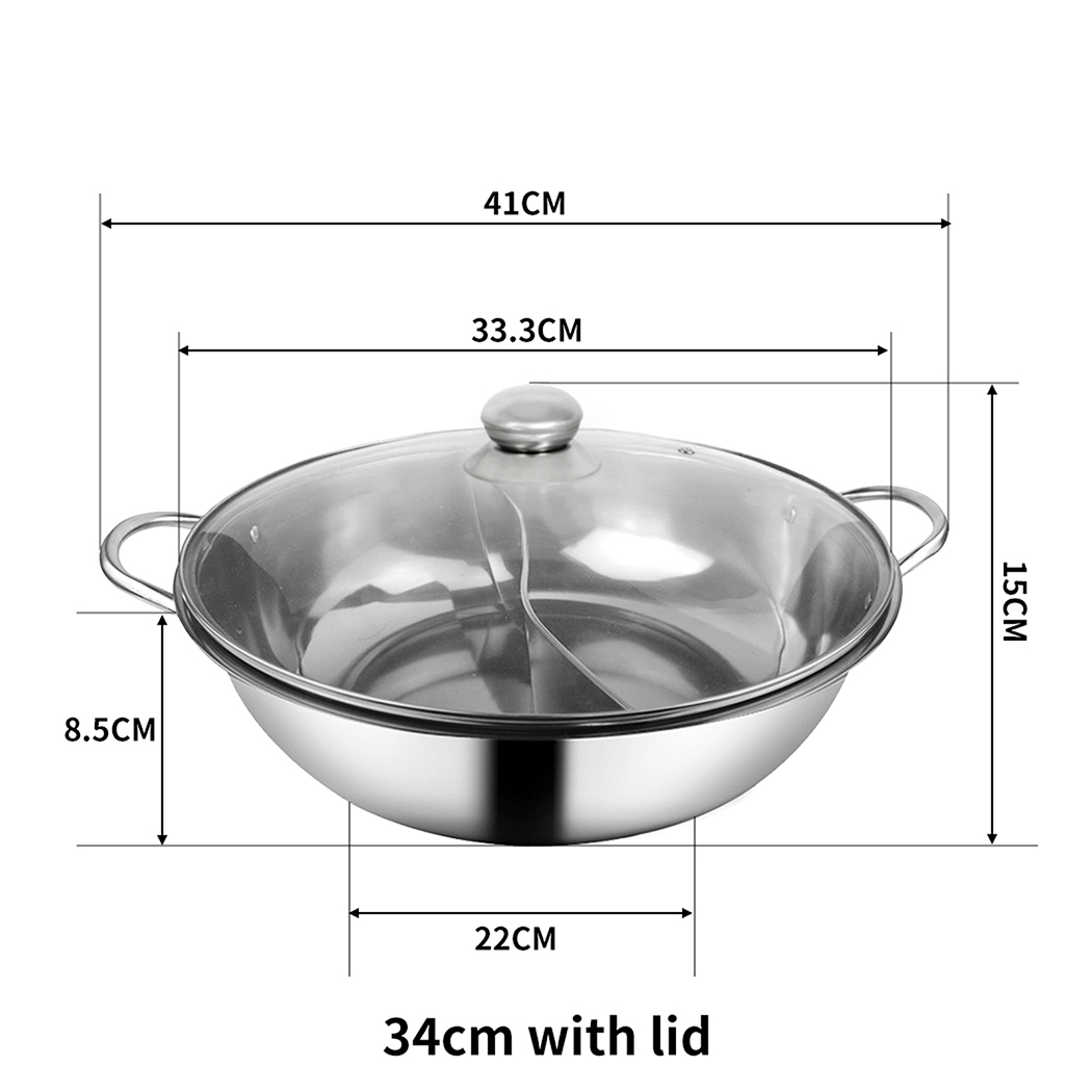 Toque Twin Hot Pot Stainless Steel 2 in 1 Electric Hotpot Two Flavor Cookware - Picture 28 of 41