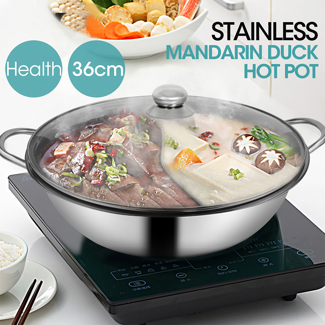 Toque Twin Hot Pot Stainless Steel 2 in 1 Electric Hotpot Two Flavor Cookware - Picture 30 of 41