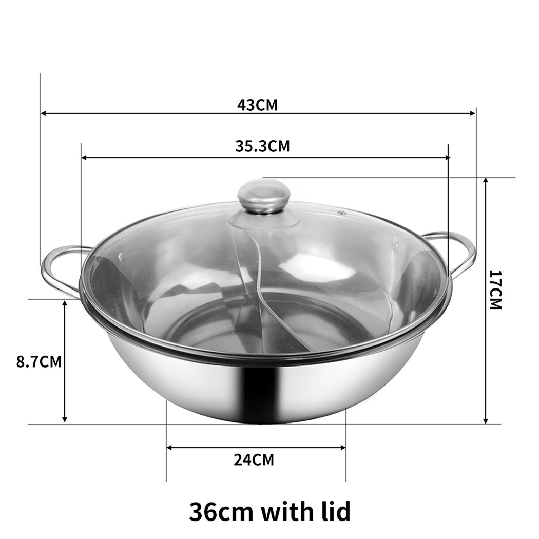Toque Twin Hot Pot Stainless Steel 2 in 1 Electric Hotpot Two Flavor Cookware - Picture 40 of 41