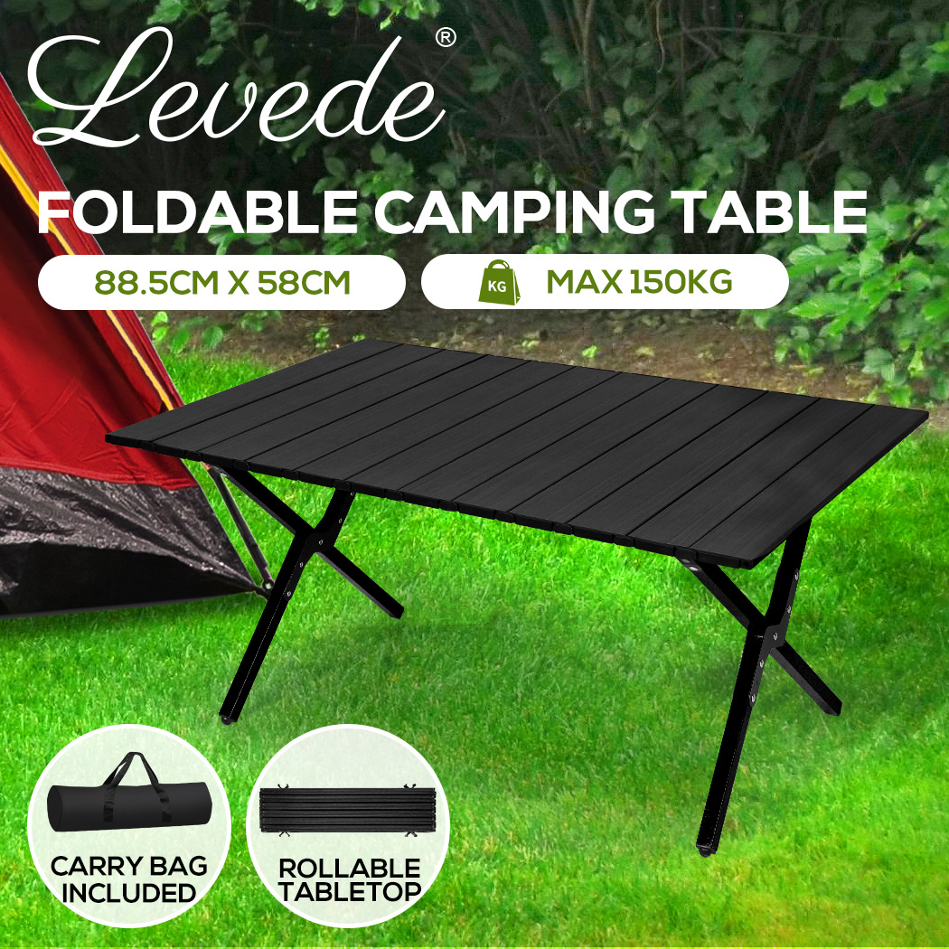 Levede Folding Camping Table Chair Portable Picnic Outdoor Foldable Roll Desk - Picture 11 of 86