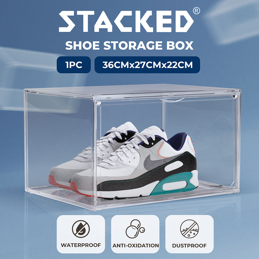 Shoe Storage Box Sneaker Display Case Collections Cabinet Stackable Magnetic - Picture 74 of 191
