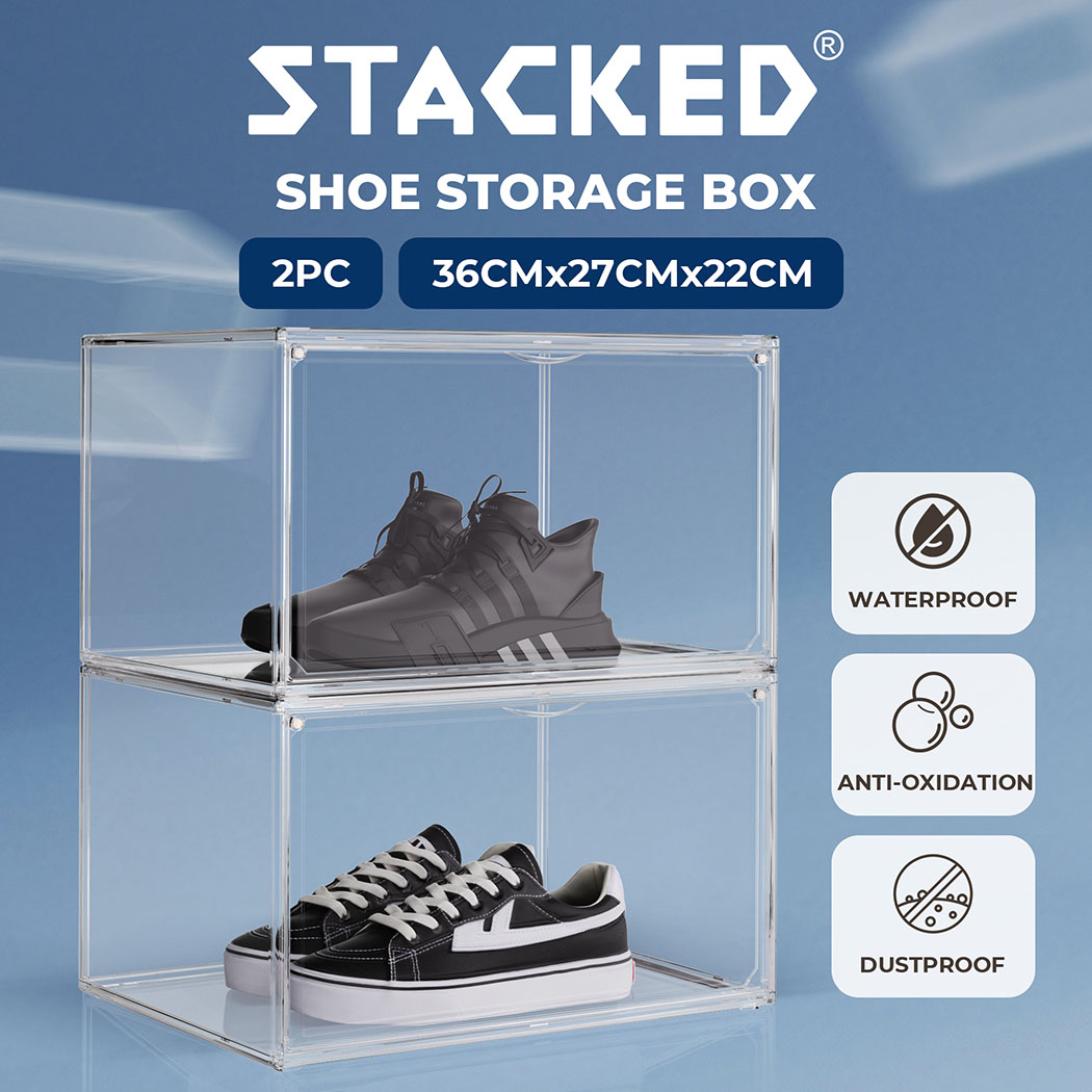 Shoe Storage Box Sneaker Display Case Collections Cabinet Stackable Magnetic - Picture 98 of 191