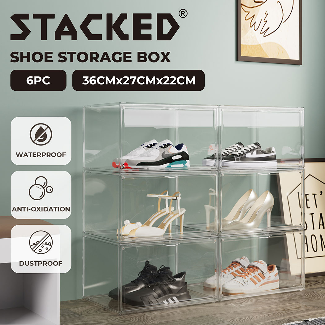 Shoe Storage Box Sneaker Display Case Collections Cabinet Stackable Magnetic - Picture 170 of 191
