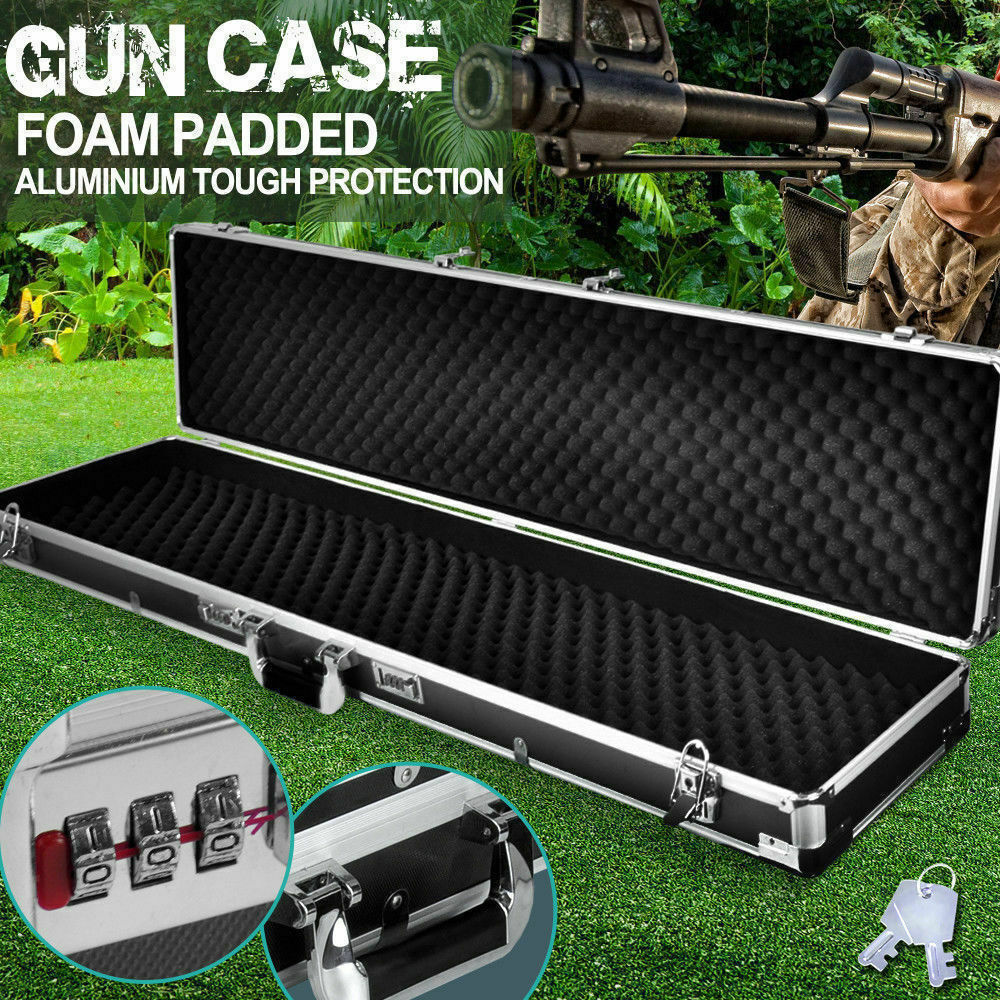 Gun Case Portable Hard Aluminium Double Hunting Safe Bag Rifle Shot