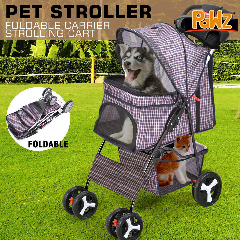PaWz Large Pet Stroller Dog Cat Carrier Travel Pushchair Foldable Pram