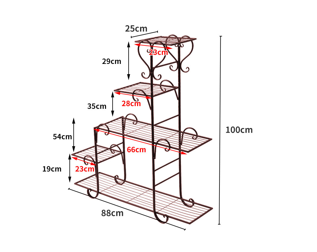 Levede Plant Stand Outdoor Indoor Metal Flower Pots Rack Corner Planter Shelf - Picture 358 of 1,064