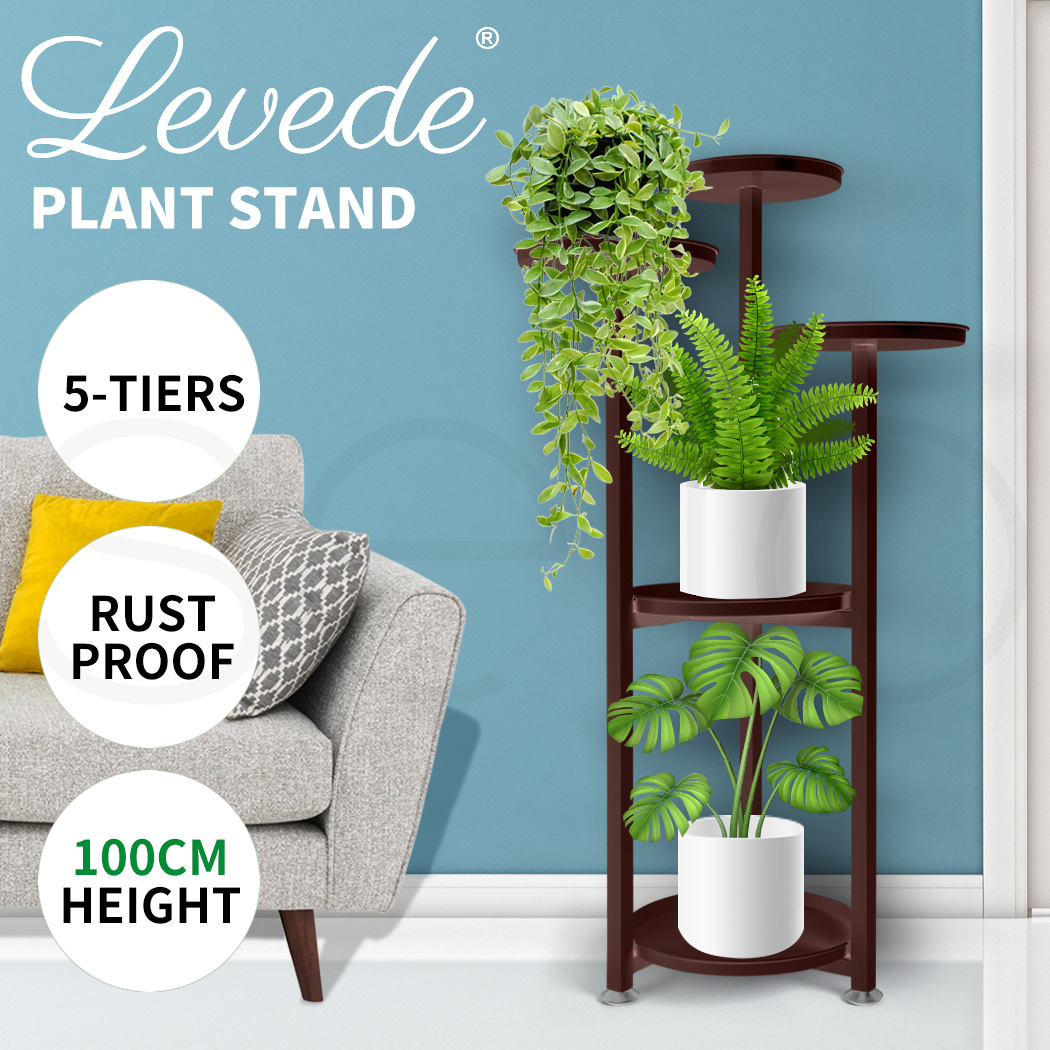 Levede Plant Stand Outdoor Indoor Metal Flower Pots Rack Corner Planter Shelf - Picture 406 of 1,064
