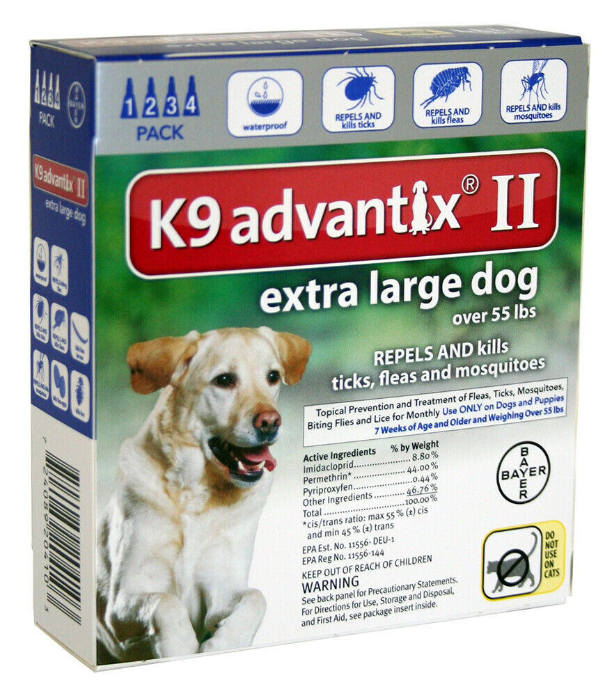 K9 Advantix® II Extra Large Dog Over 55 lbs 4 Pack Blue (New Label) eBay