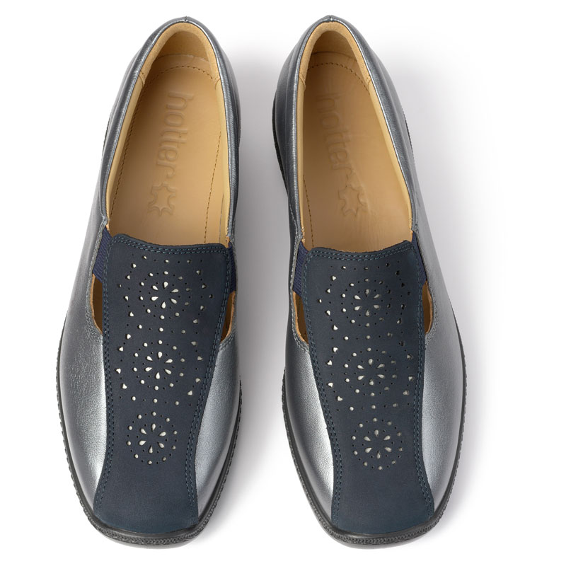 Hotter Women�s Calypso Wide Fit Pump Leather Slip On Adult