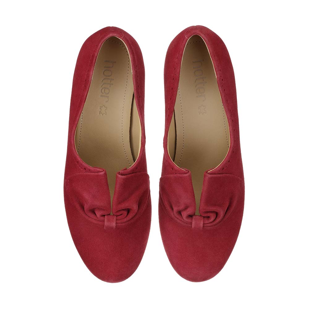 Hotter Women�s Donna Court Shoe Suede Slip On Adult Heels