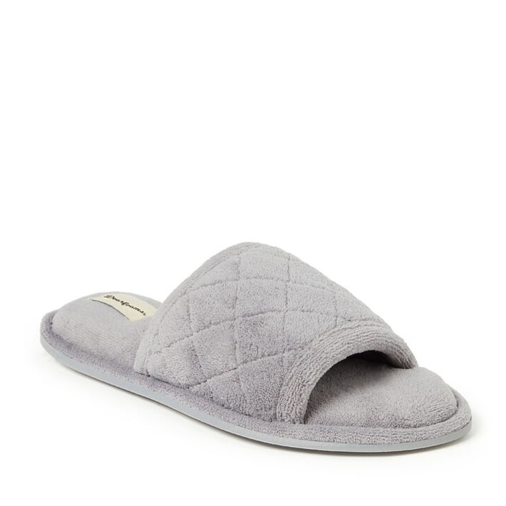 Dearfoams Women's Beatrice Quilted Microfiber Terry Shower Slide House Slipper - 第 20/34 張圖片