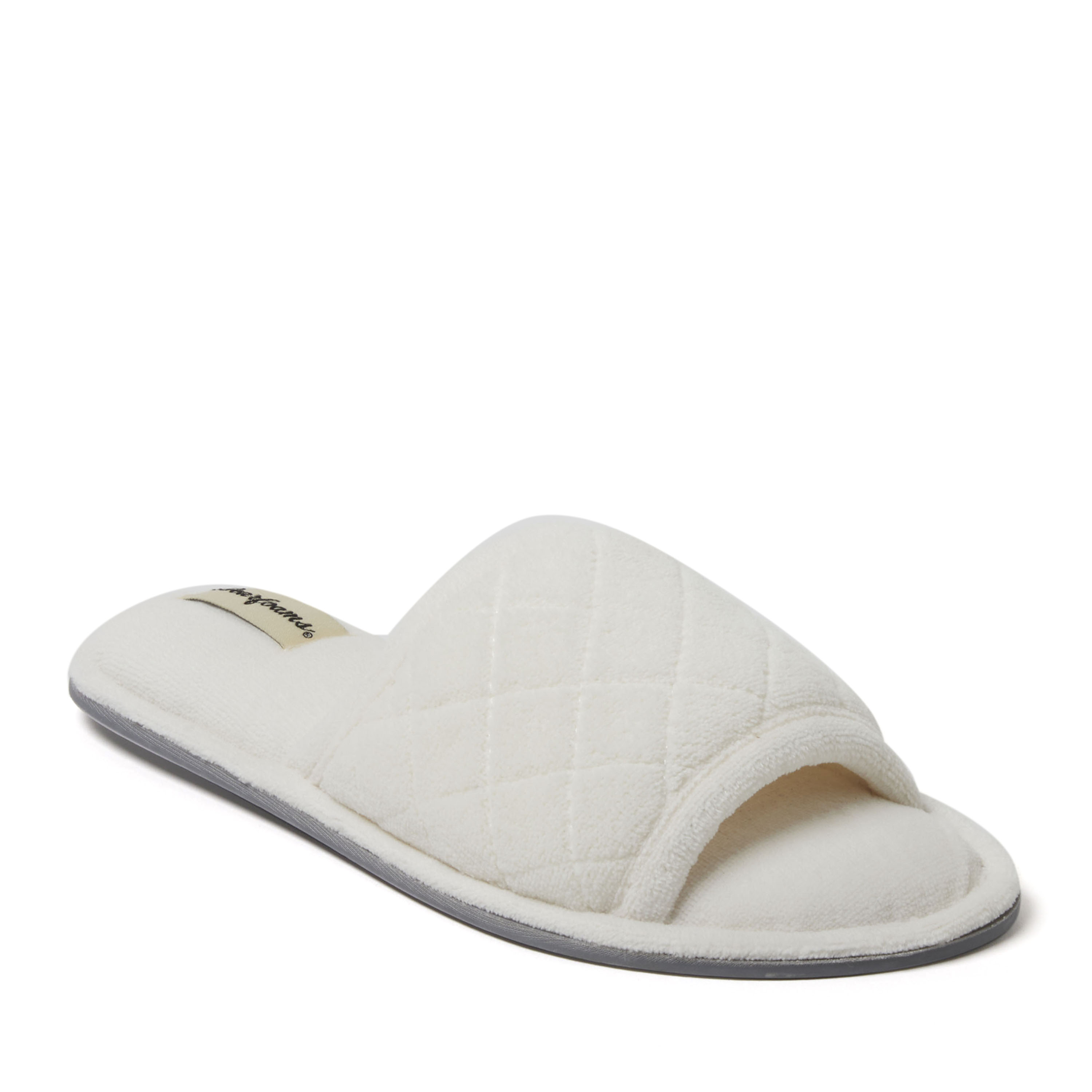 Dearfoams Women's Beatrice Quilted Microfiber Terry Shower Slide House Slipper - 第 25/34 張圖片