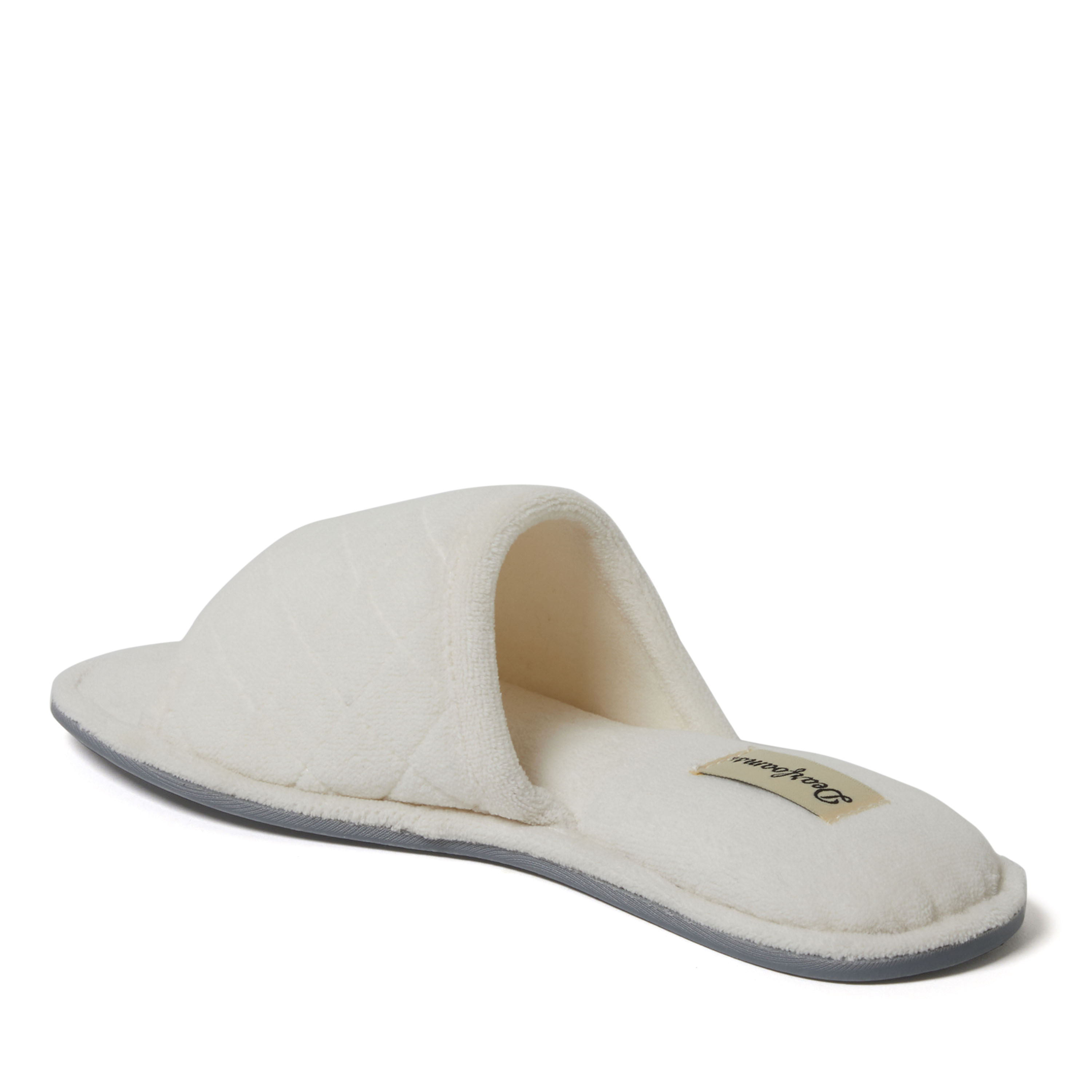 Dearfoams Women's Beatrice Quilted Microfiber Terry Shower Slide House Slipper - 第 26/34 張圖片