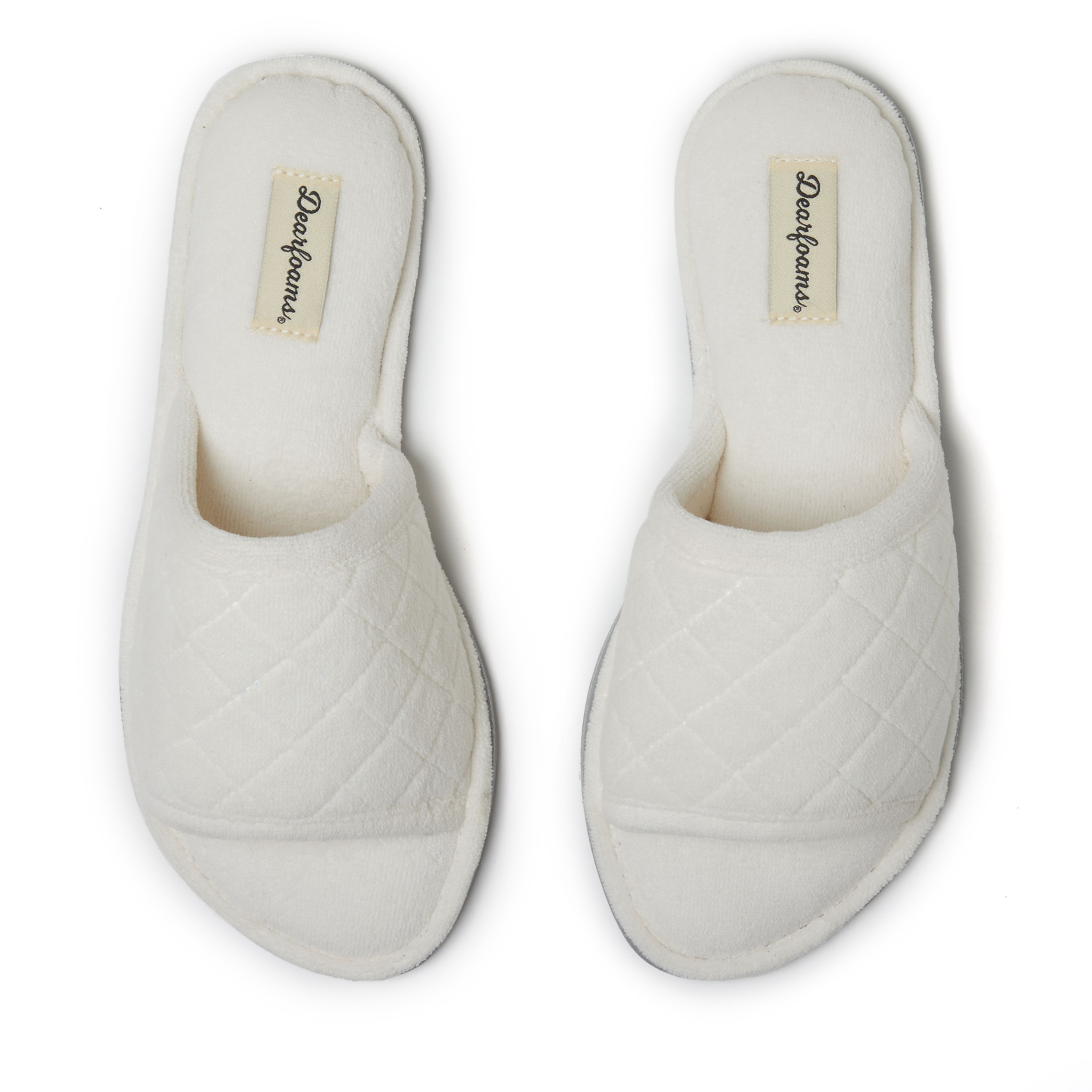 Dearfoams Women's Beatrice Quilted Microfiber Terry Shower Slide House Slipper - 第 27/34 張圖片