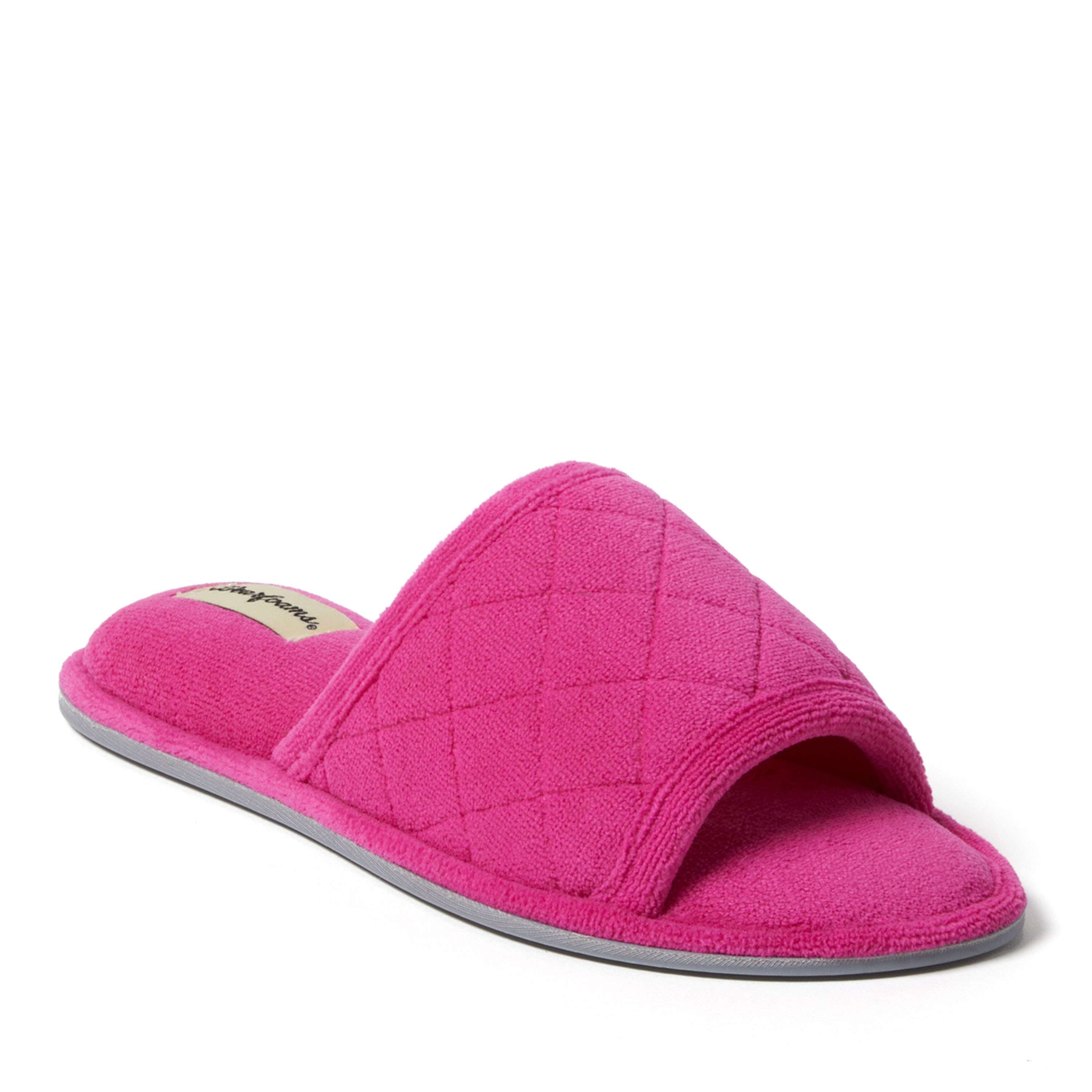 Dearfoams Women's Beatrice Quilted Microfiber Terry Shower Slide House Slipper - 第 30/34 張圖片