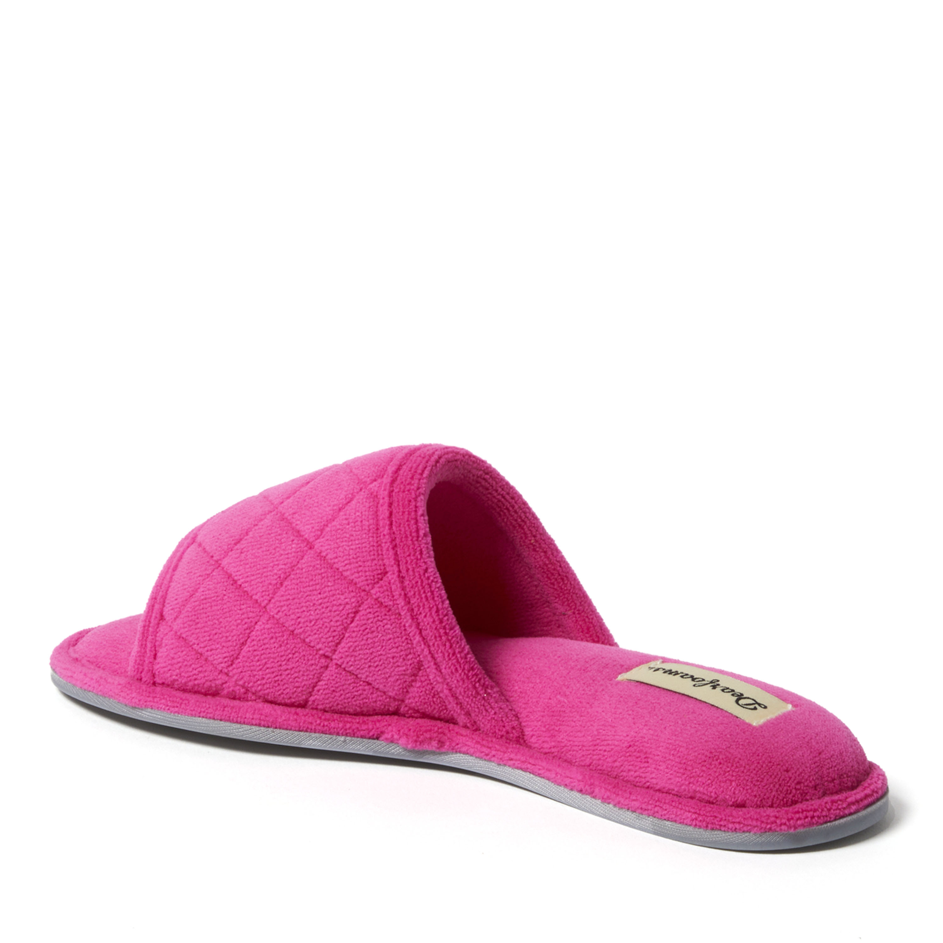 Dearfoams Women's Beatrice Quilted Microfiber Terry Shower Slide House Slipper - 第 31/34 張圖片