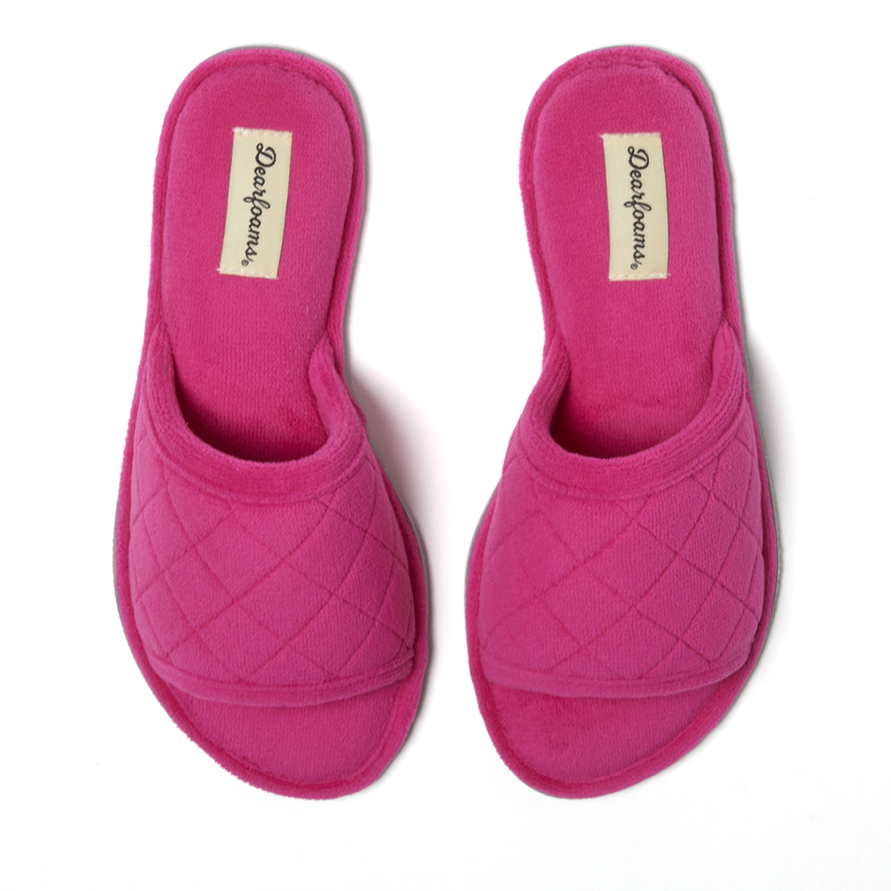 Dearfoams Women's Beatrice Quilted Microfiber Terry Shower Slide House Slipper - 第 33/34 張圖片