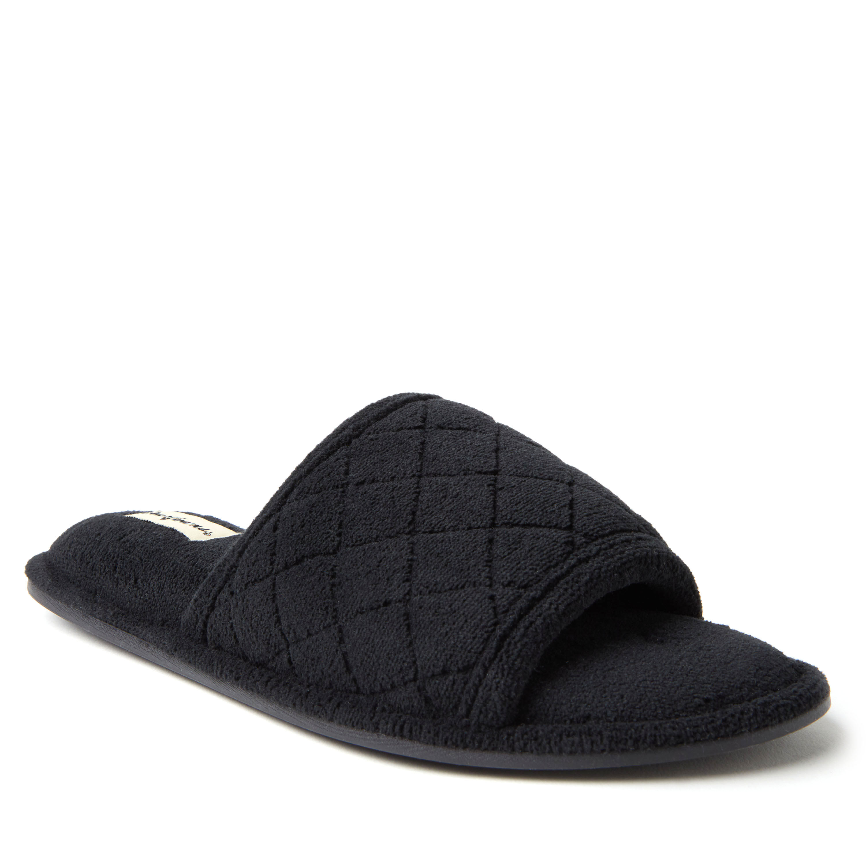 Dearfoams Women's Beatrice Quilted Microfiber Terry Shower Slide House Slipper - 第 7/34 張圖片