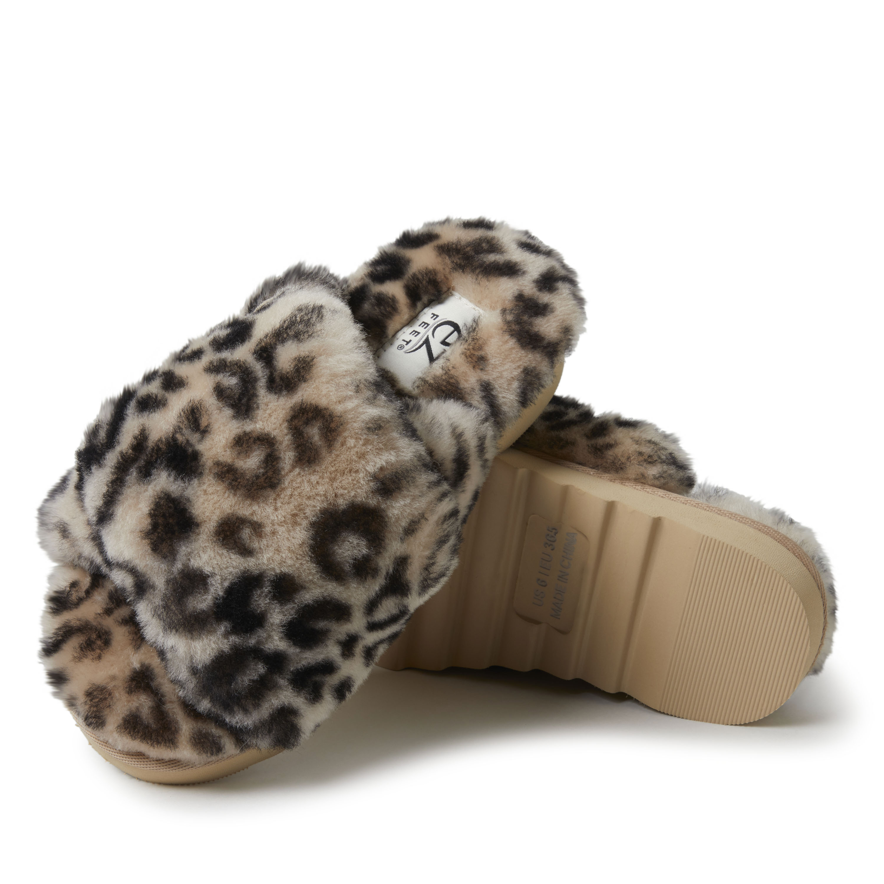EZ Feet Women's Genuine Shearling X-Band Fuzzy Slide Slipper - Picture 13 of 21