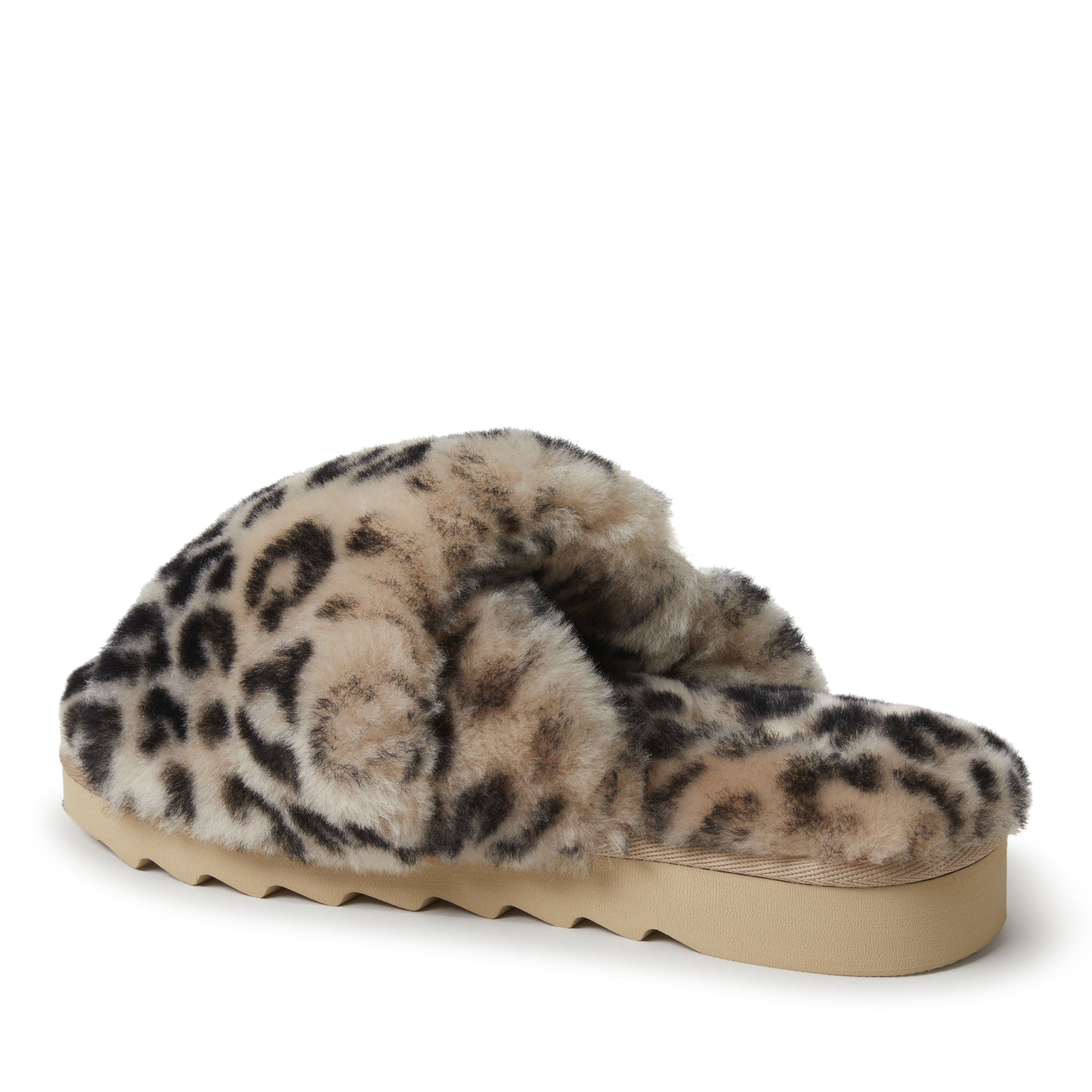 EZ Feet Women's Genuine Shearling X-Band Fuzzy Slide Slipper - Picture 15 of 21