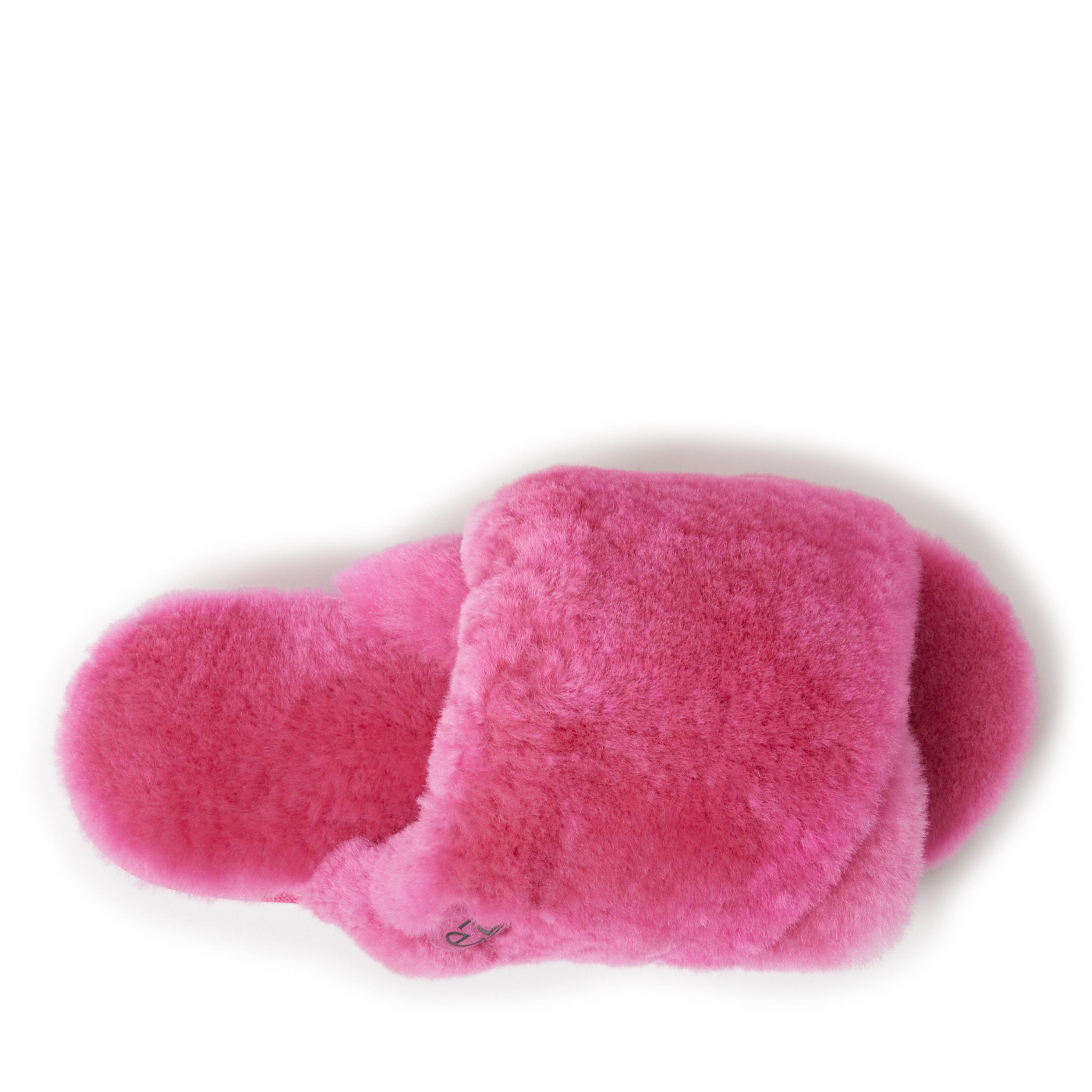 EZ Feet Women's Genuine Shearling X-Band Fuzzy Slide Slipper - Picture 21 of 21