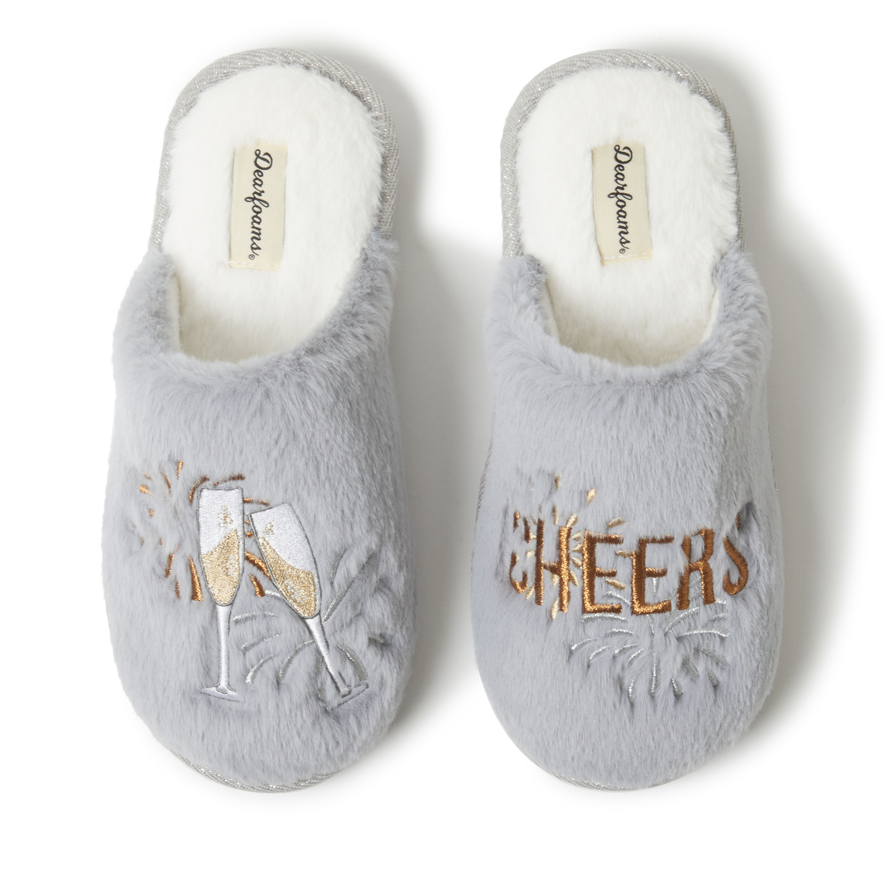 Dearfoams Women's Bridal Celebration Fuzzy Scuff House Slipper - Picture 7 of 11
