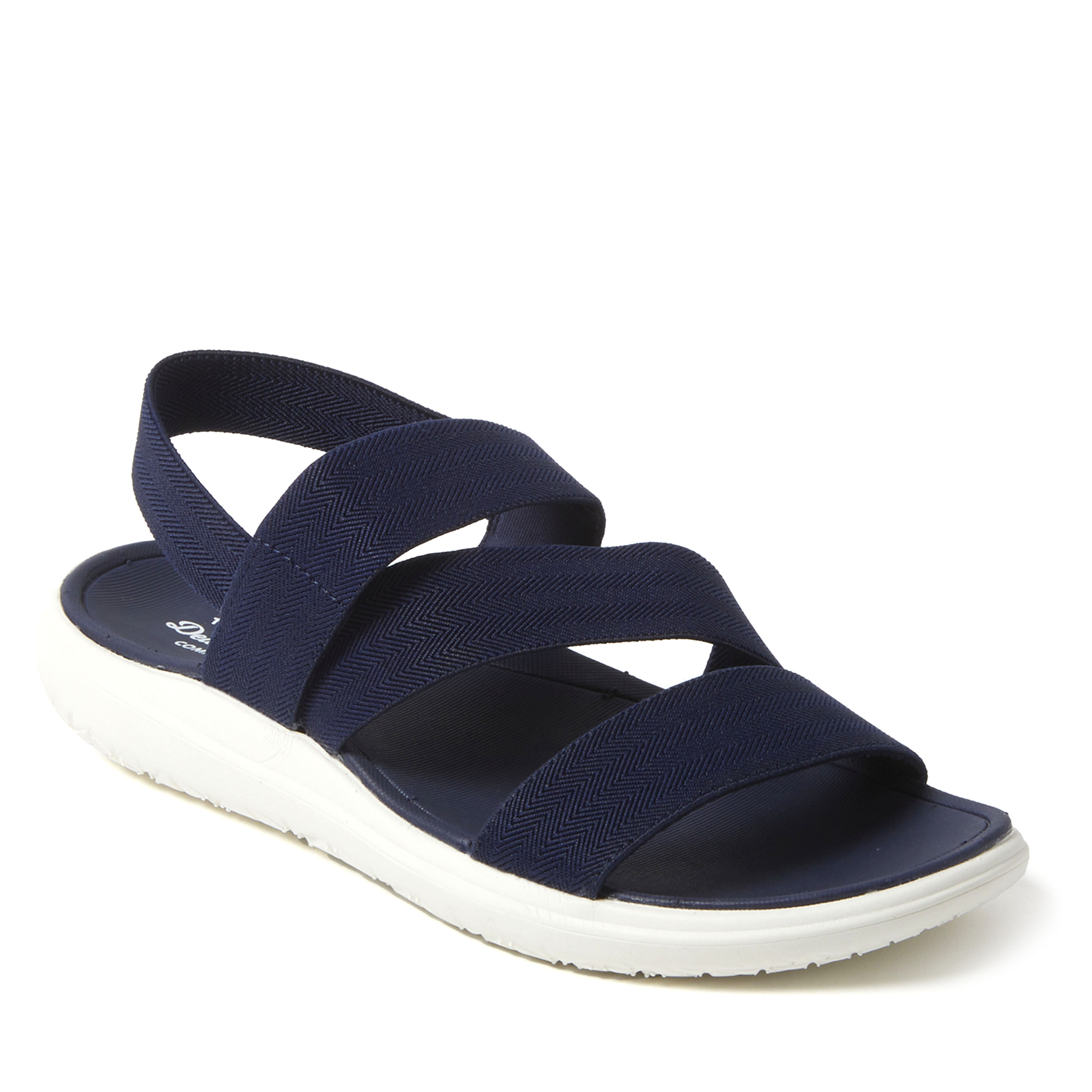 Dearfoams Women&rsquo;s Emilia Elastic Gore Strappy Sandal
