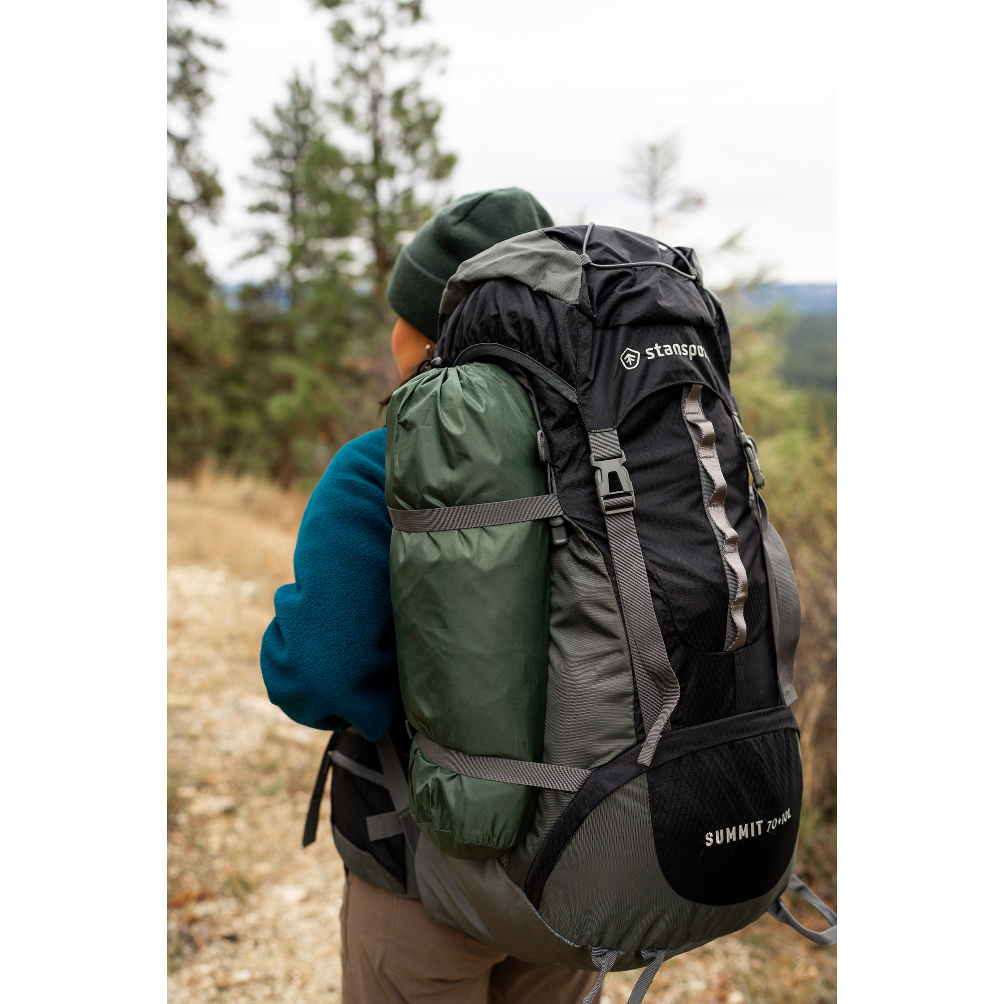 STANSPORT 70 + 10 LITER FRAME BACKPACK ADJUSTABLE SUSPENSION OUTDOOR