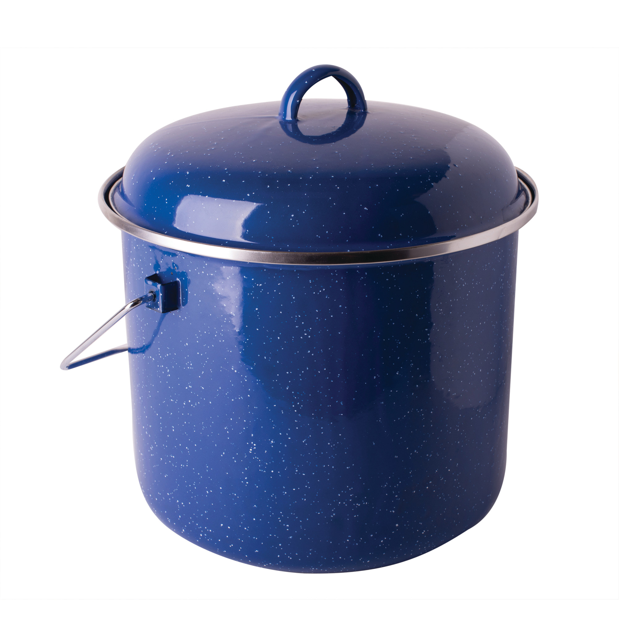 STANSPORT ENAMEL STRAIGHT POT 7 QT STAINLESS STEEL STOVETOP CAMPING