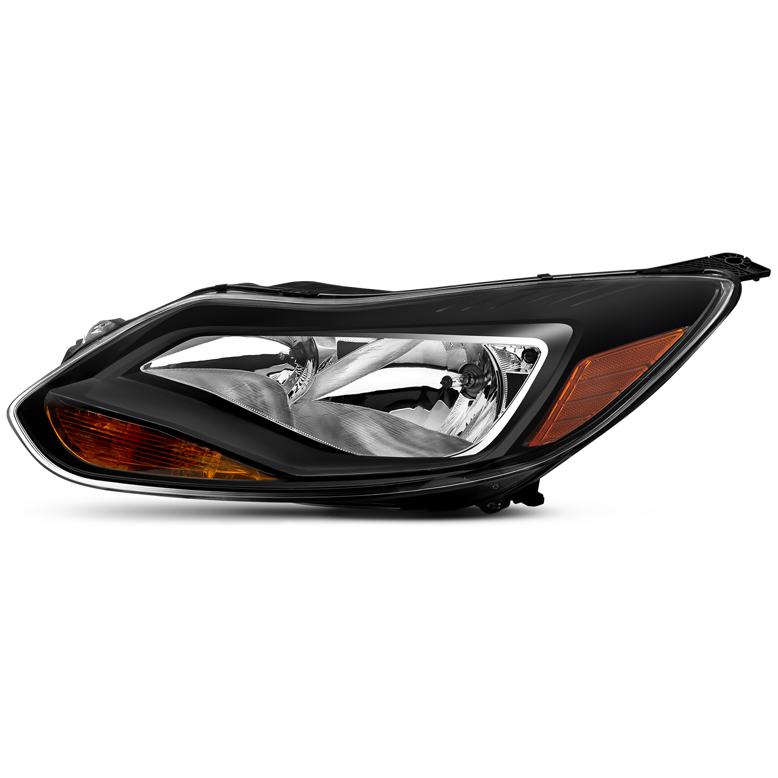thumbnail image 2 of Pair Black Halogen Headlights For 2012-2014 Ford Focus Sedan - Direct Replacement, SAE-Certified 2 of 4