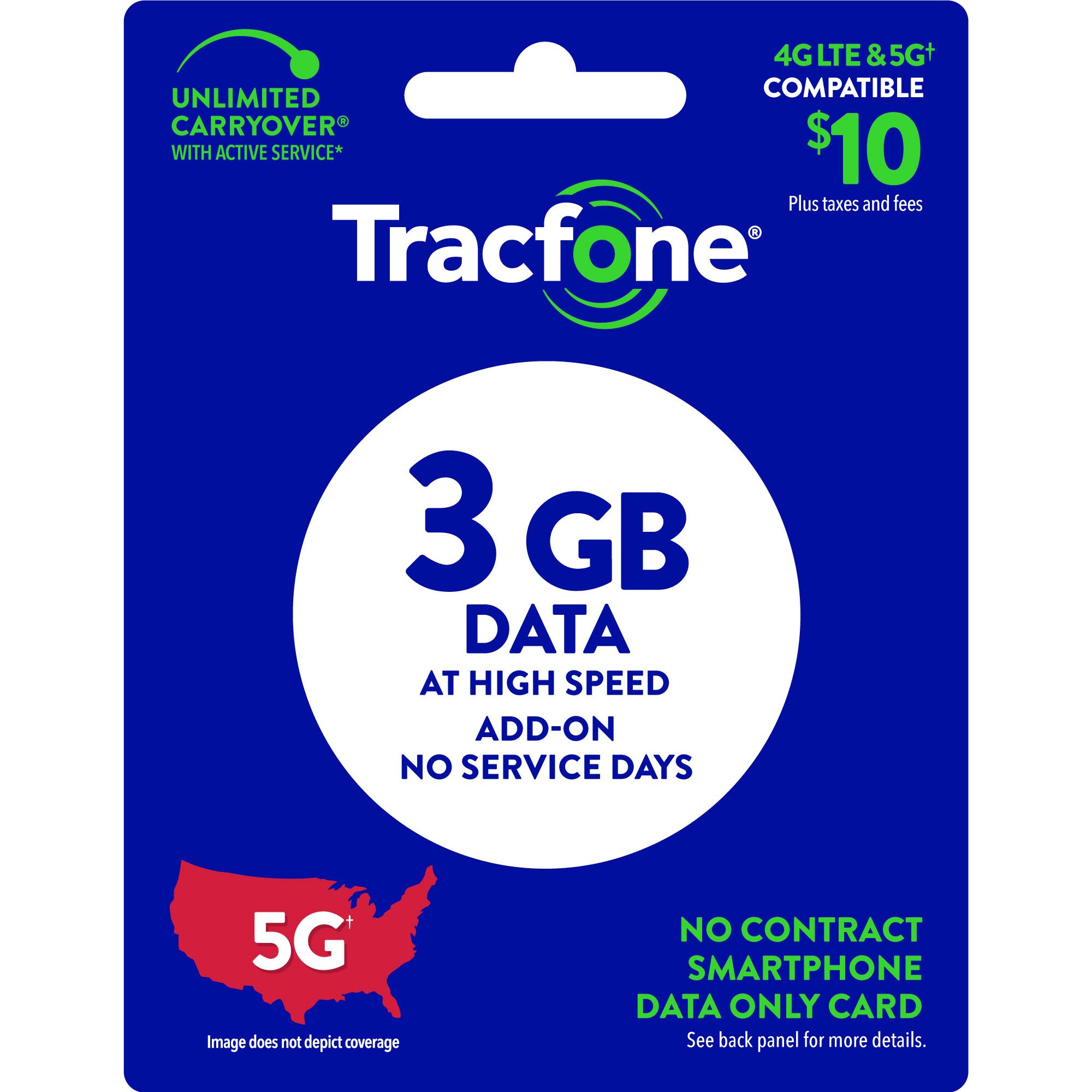 Carte de données Tracfone 10€ - 3 Go (carte physique) - Photo 1 sur 1