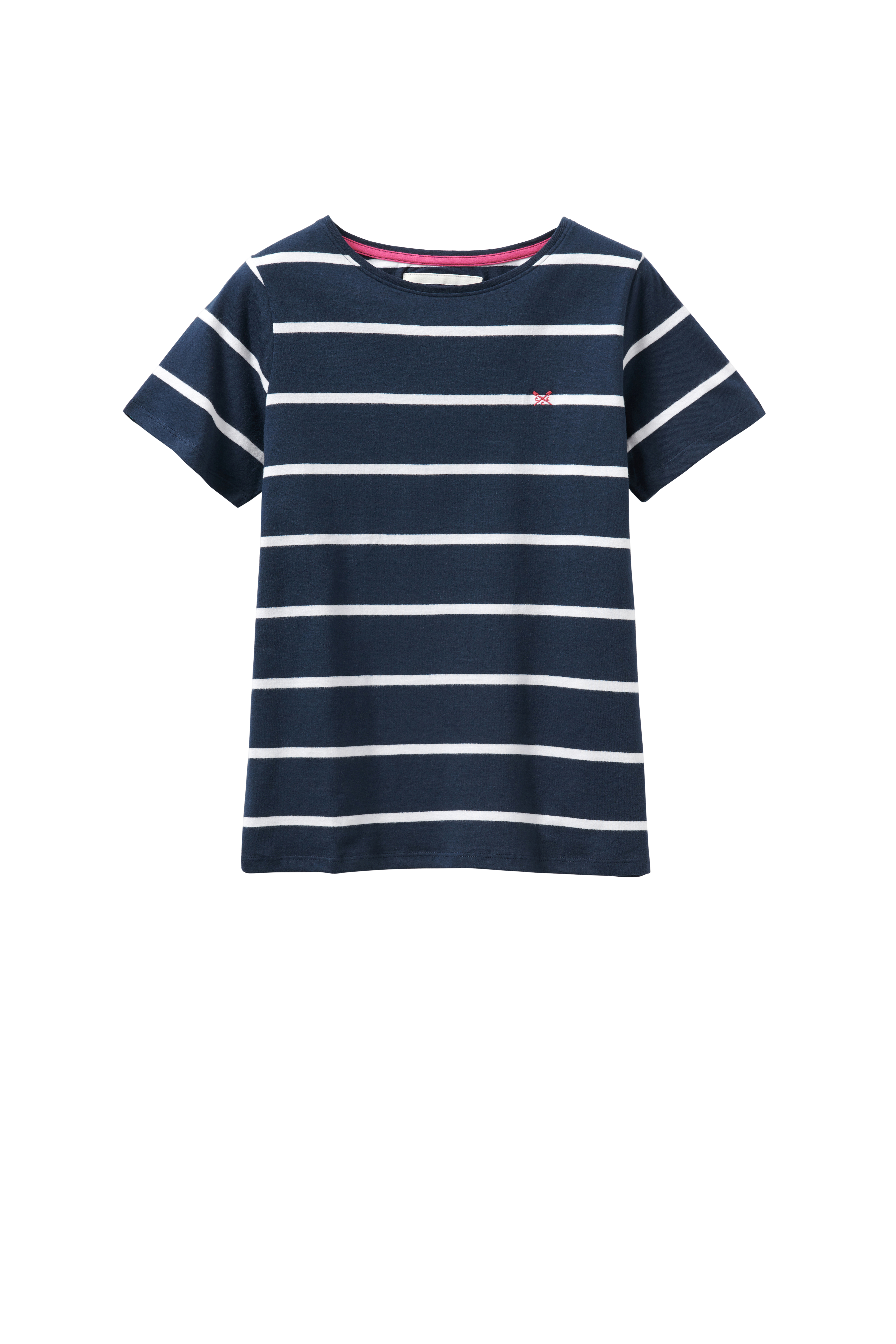 New Crew Clothing Womens Short Sleeve Single Wide Stripe Tee in Navy/White Size SHORT SLEEVE SINGLE WIDE STRIPE TEE
